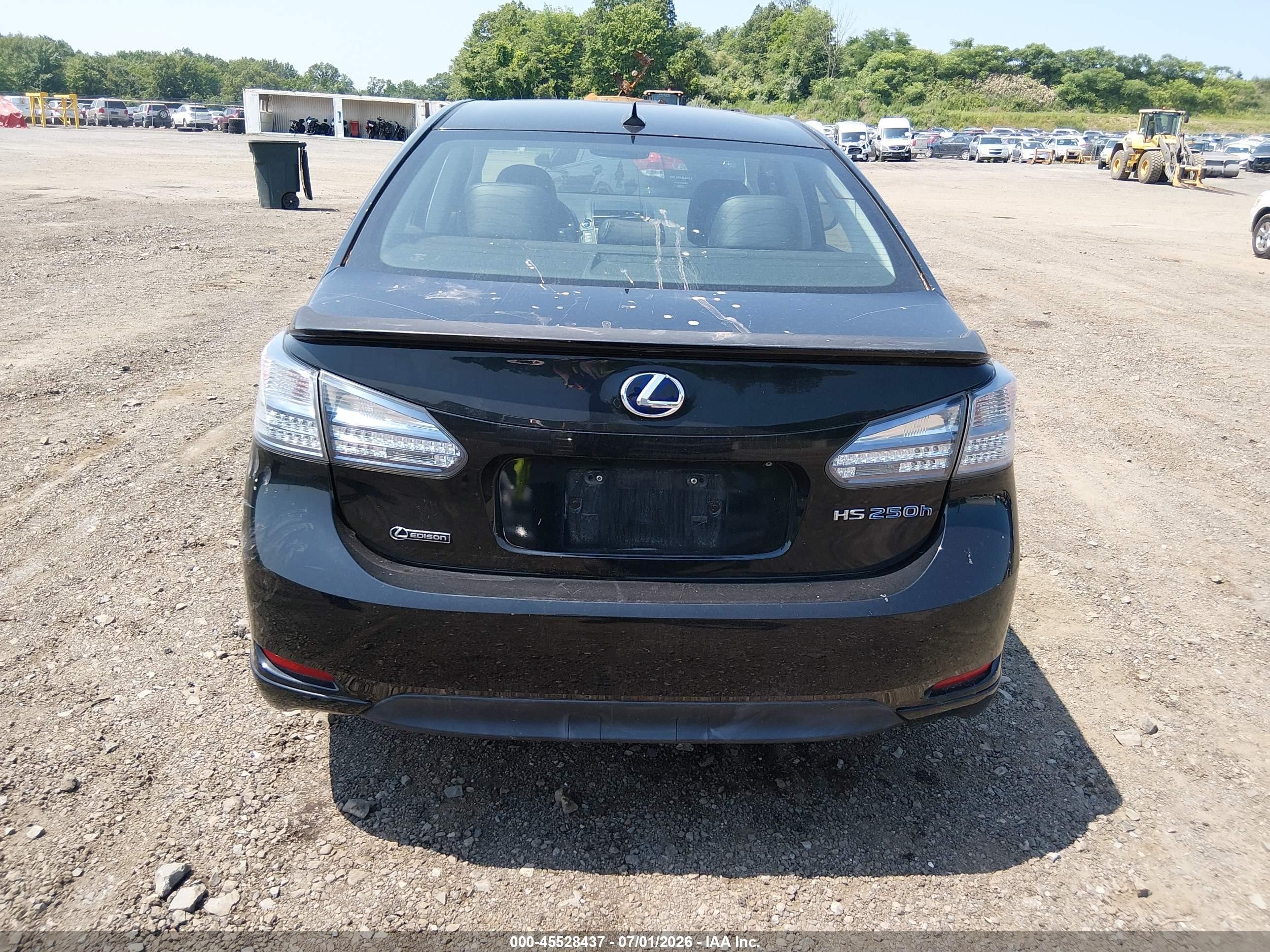 2011 Lexus Hs 250h   Black vin: JTHBB1BA6B2046825