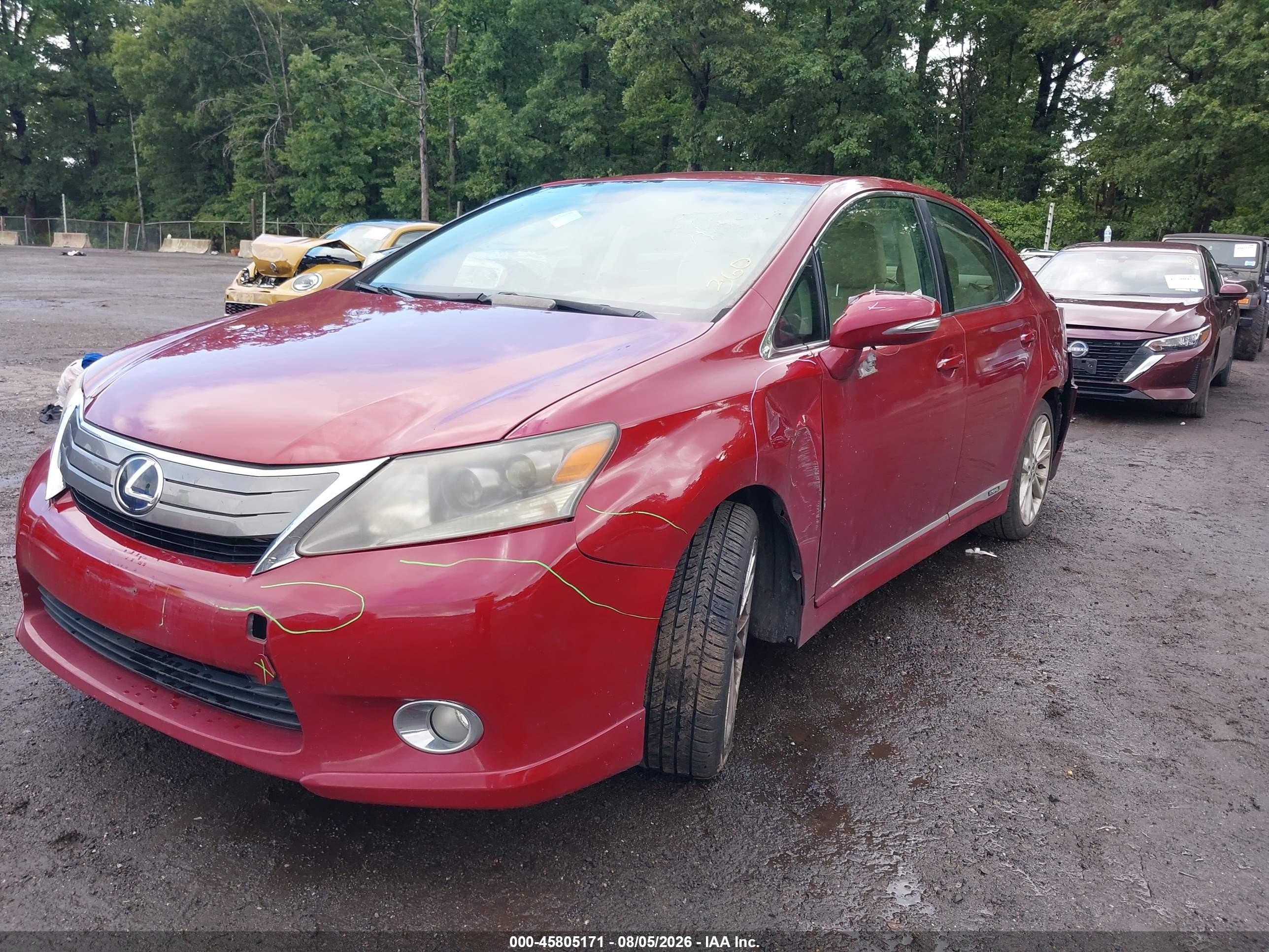 2010 Lexus Hs 250h Premium Red vin: JTHBB1BA7A2012228