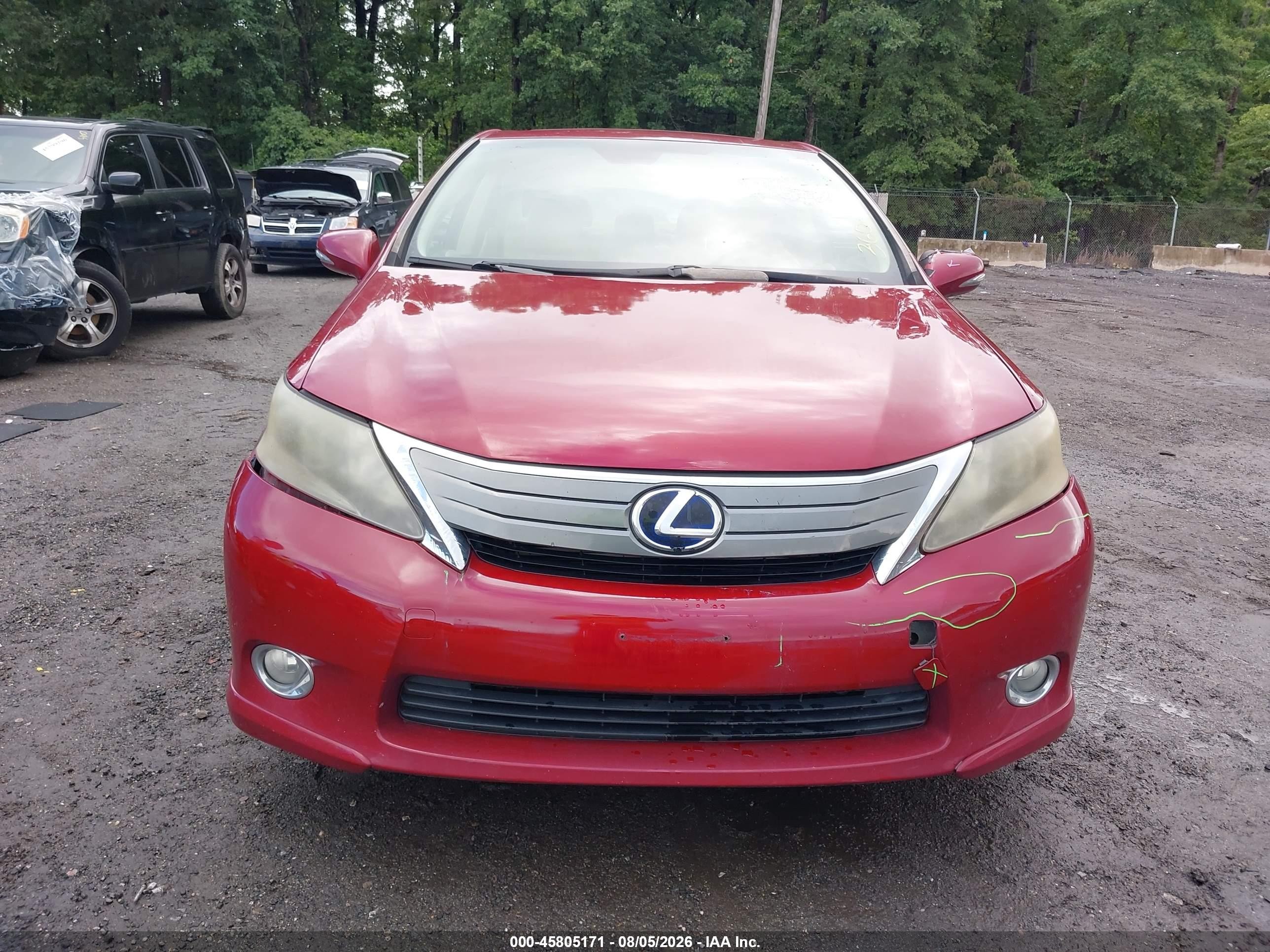 2010 Lexus Hs 250h Premium Red vin: JTHBB1BA7A2012228