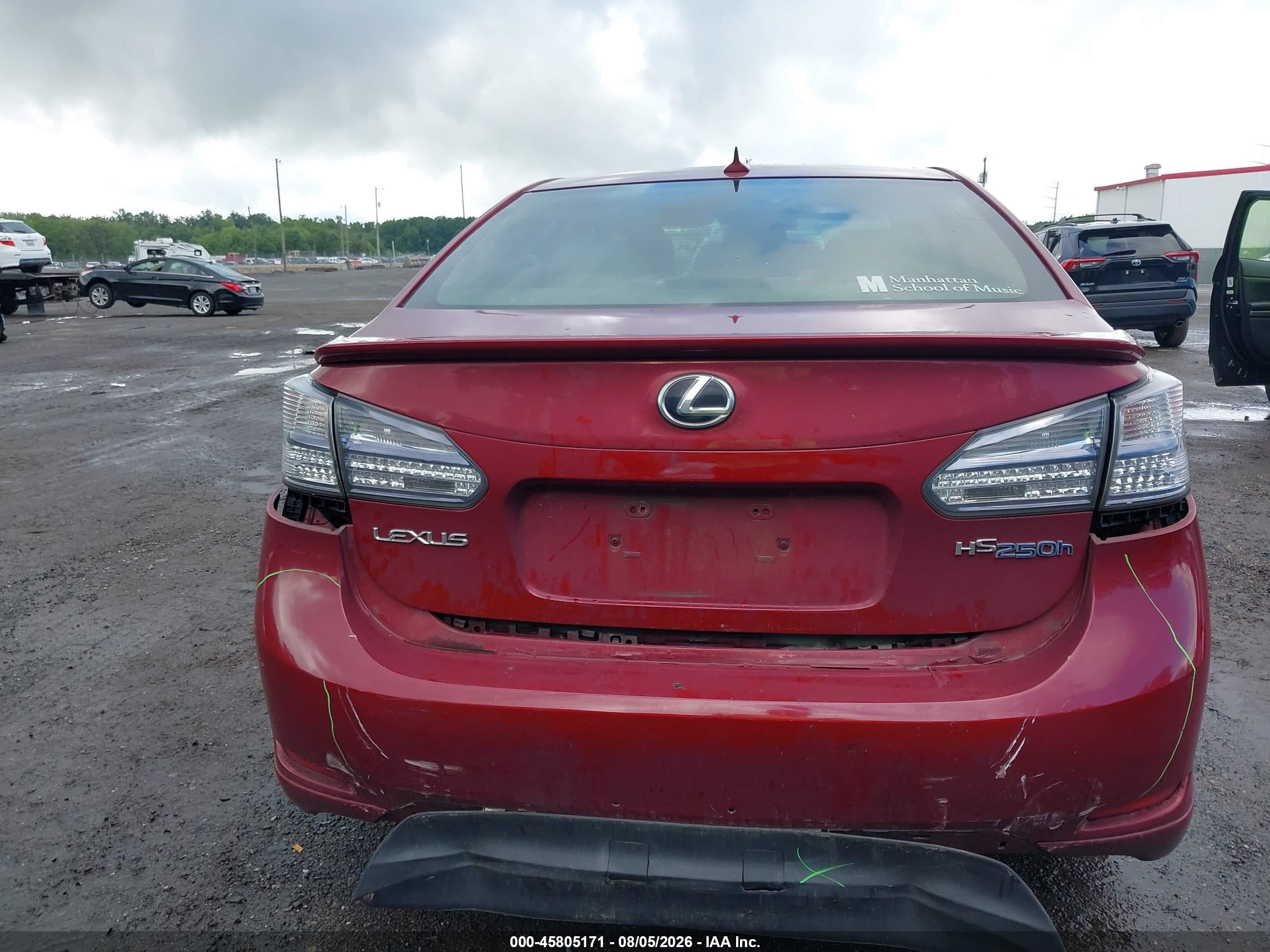 2010 Lexus Hs 250h Premium Red vin: JTHBB1BA7A2012228