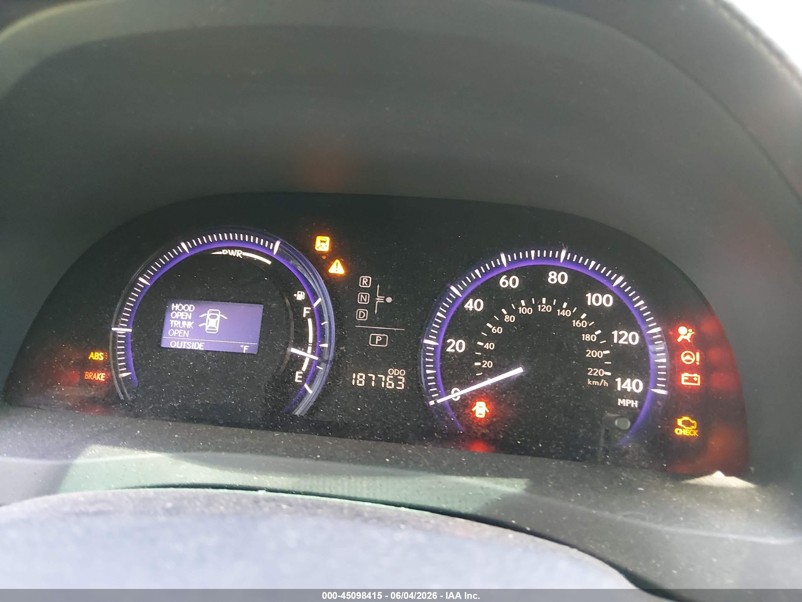 2010 Lexus Hs 250h Premium Gray vin: JTHBB1BA7A2014609