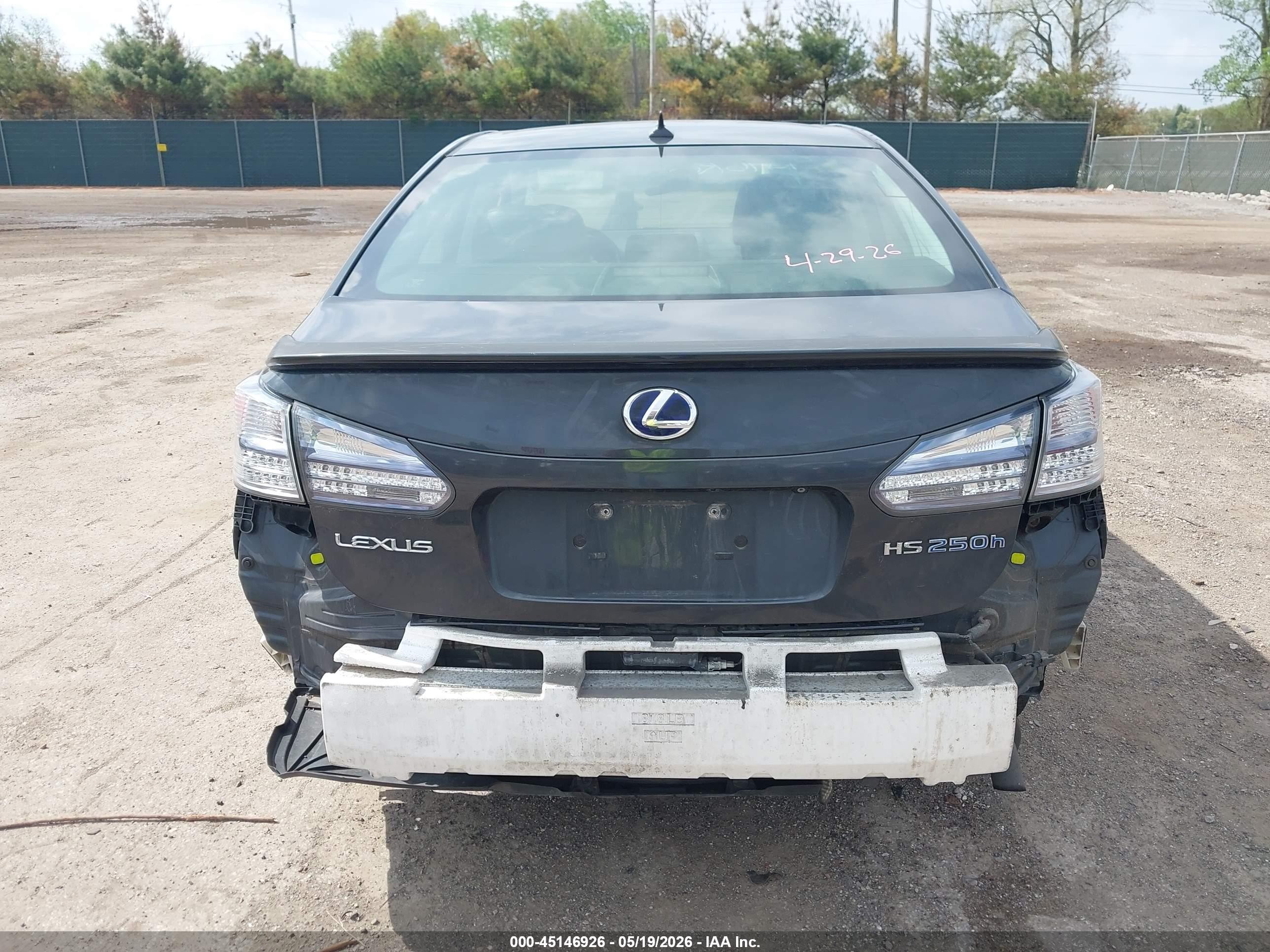 2010 Lexus Hs 250h Premium Black vin: JTHBB1BA7A2035024