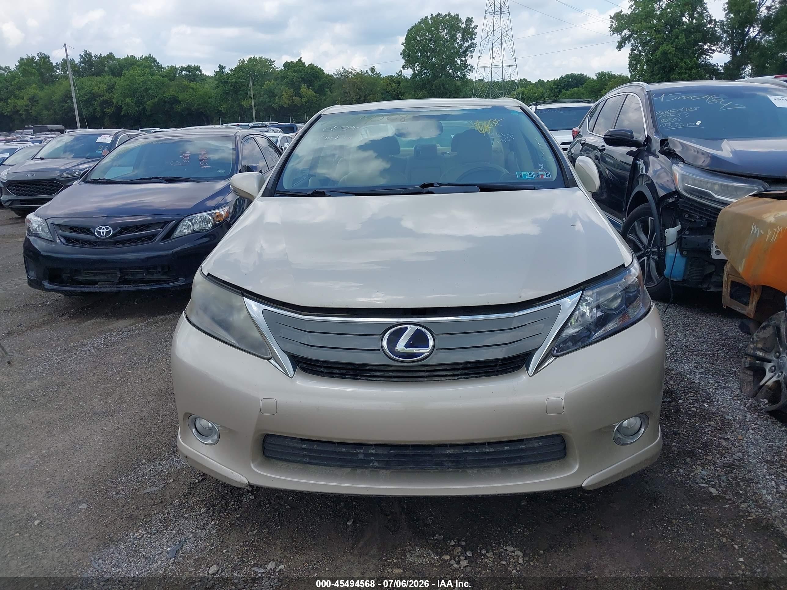2011 Lexus Hs 250h   Gold vin: JTHBB1BA7B2048356