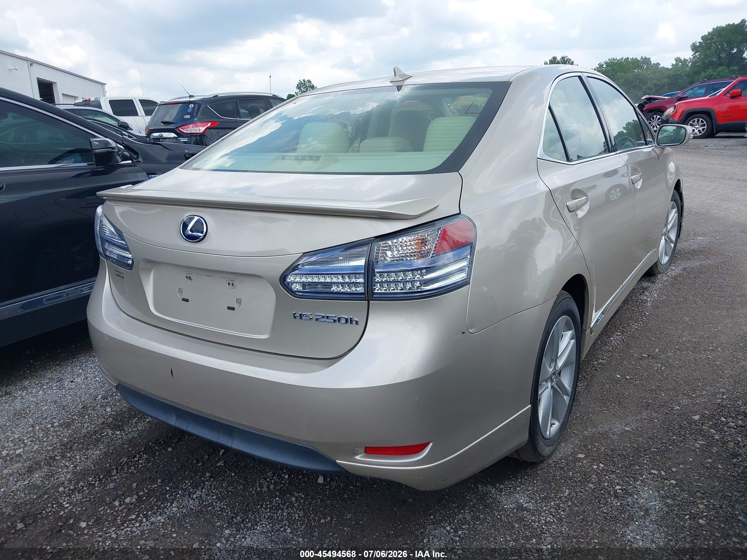 2011 Lexus Hs 250h   Gold vin: JTHBB1BA7B2048356