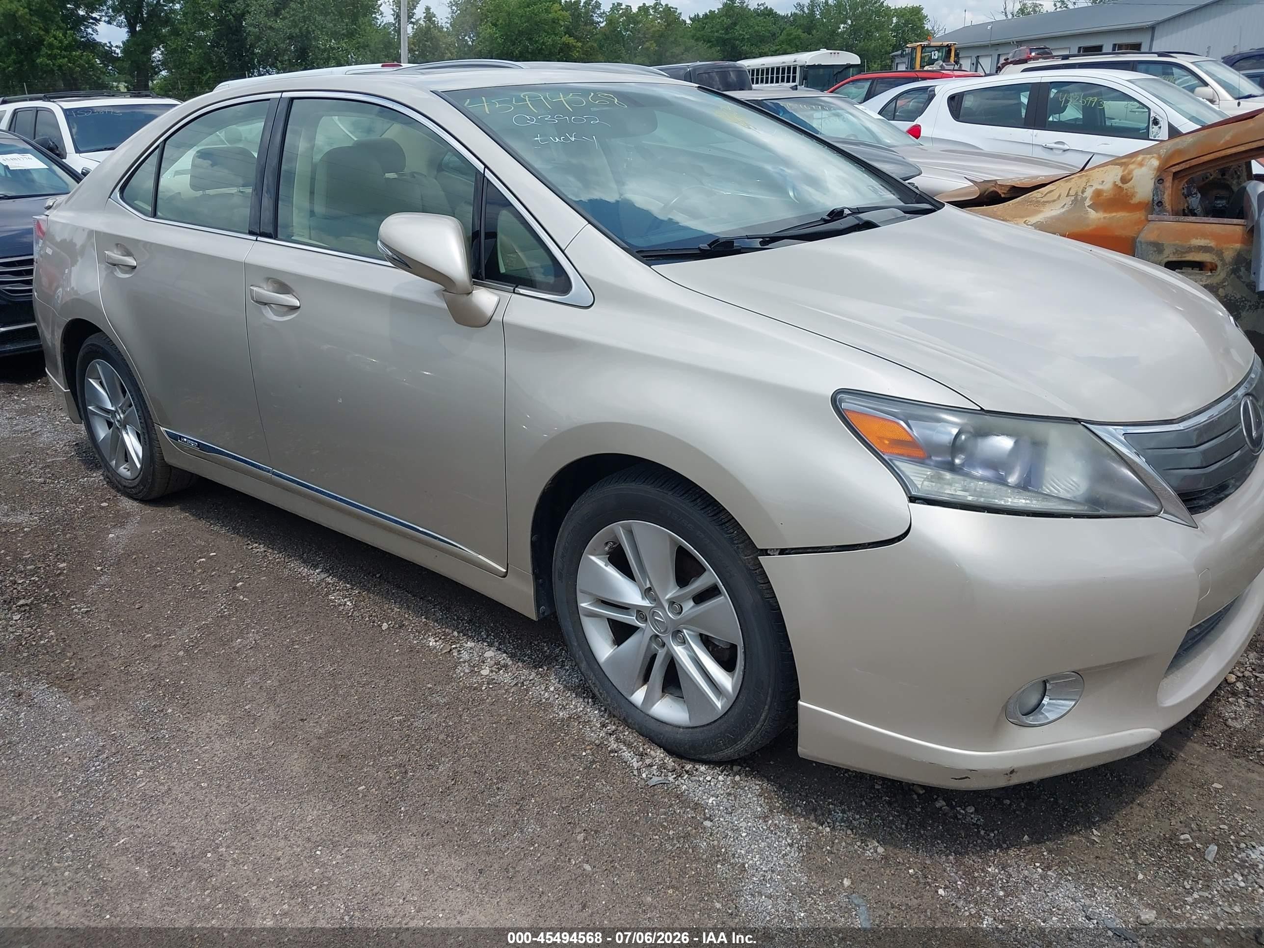 2011 Lexus Hs 250h   Gold vin: JTHBB1BA7B2048356