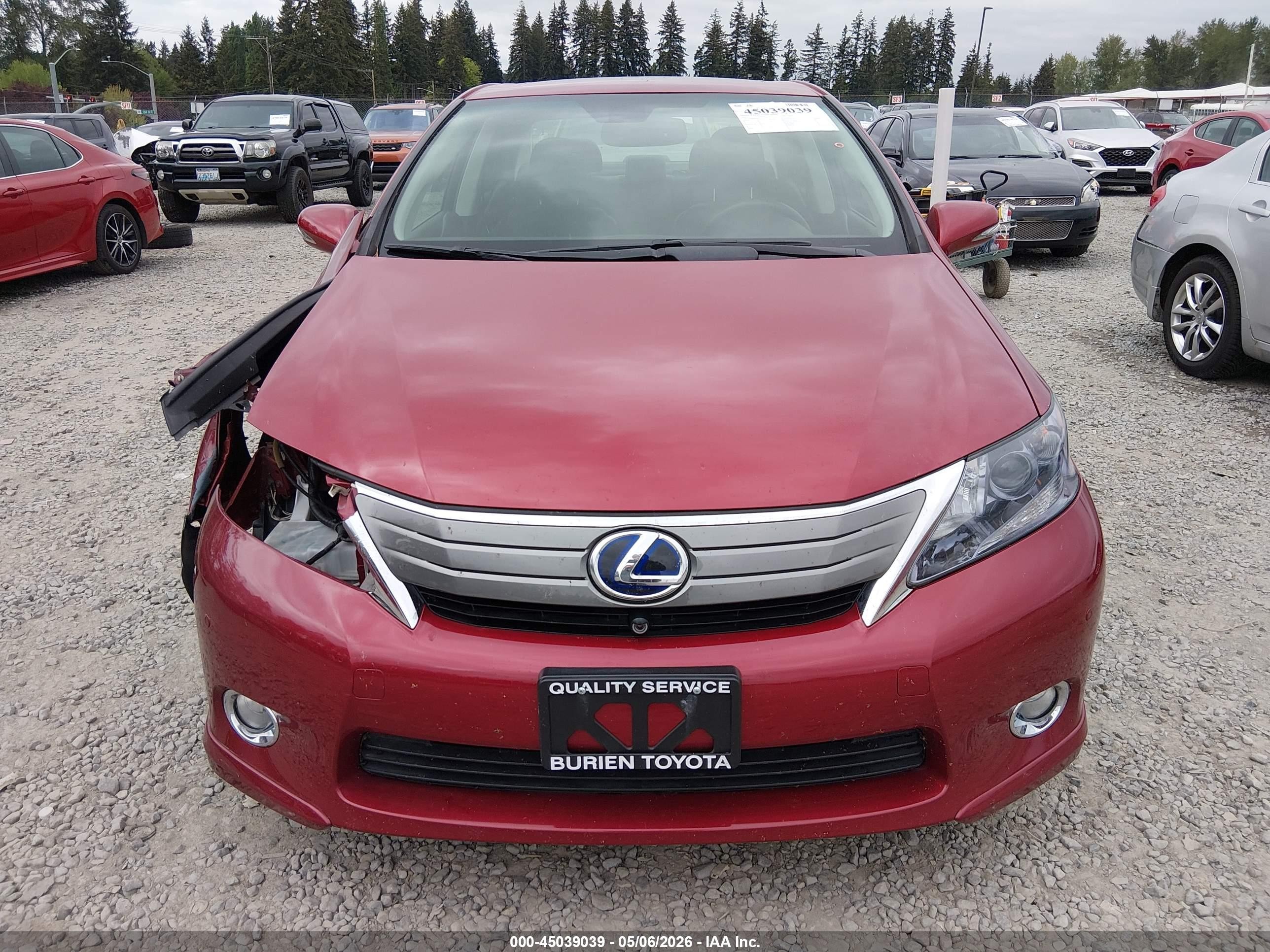 2010 Lexus Hs 250h Premium Red vin: JTHBB1BA9A2020704