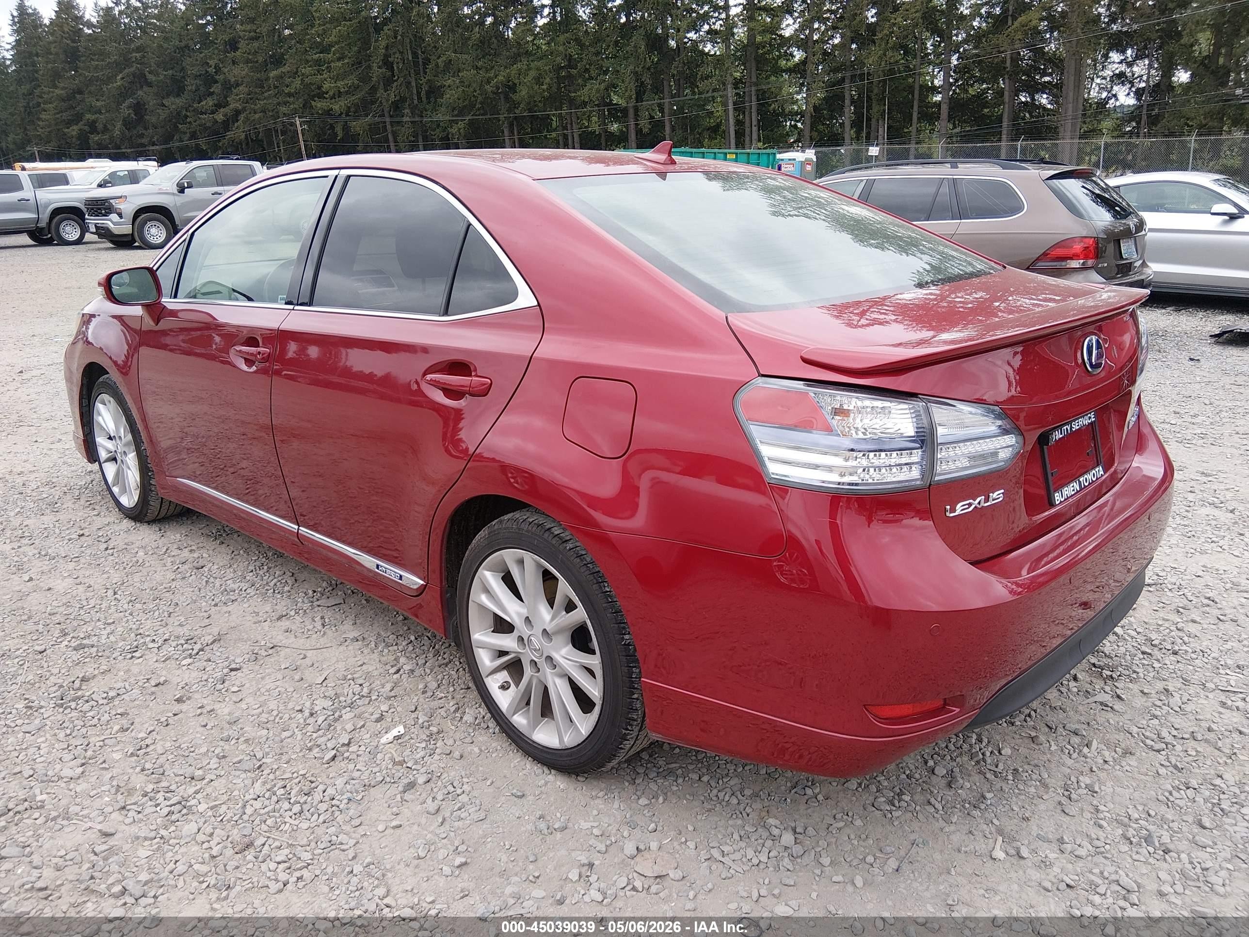 2010 Lexus Hs 250h Premium Red vin: JTHBB1BA9A2020704
