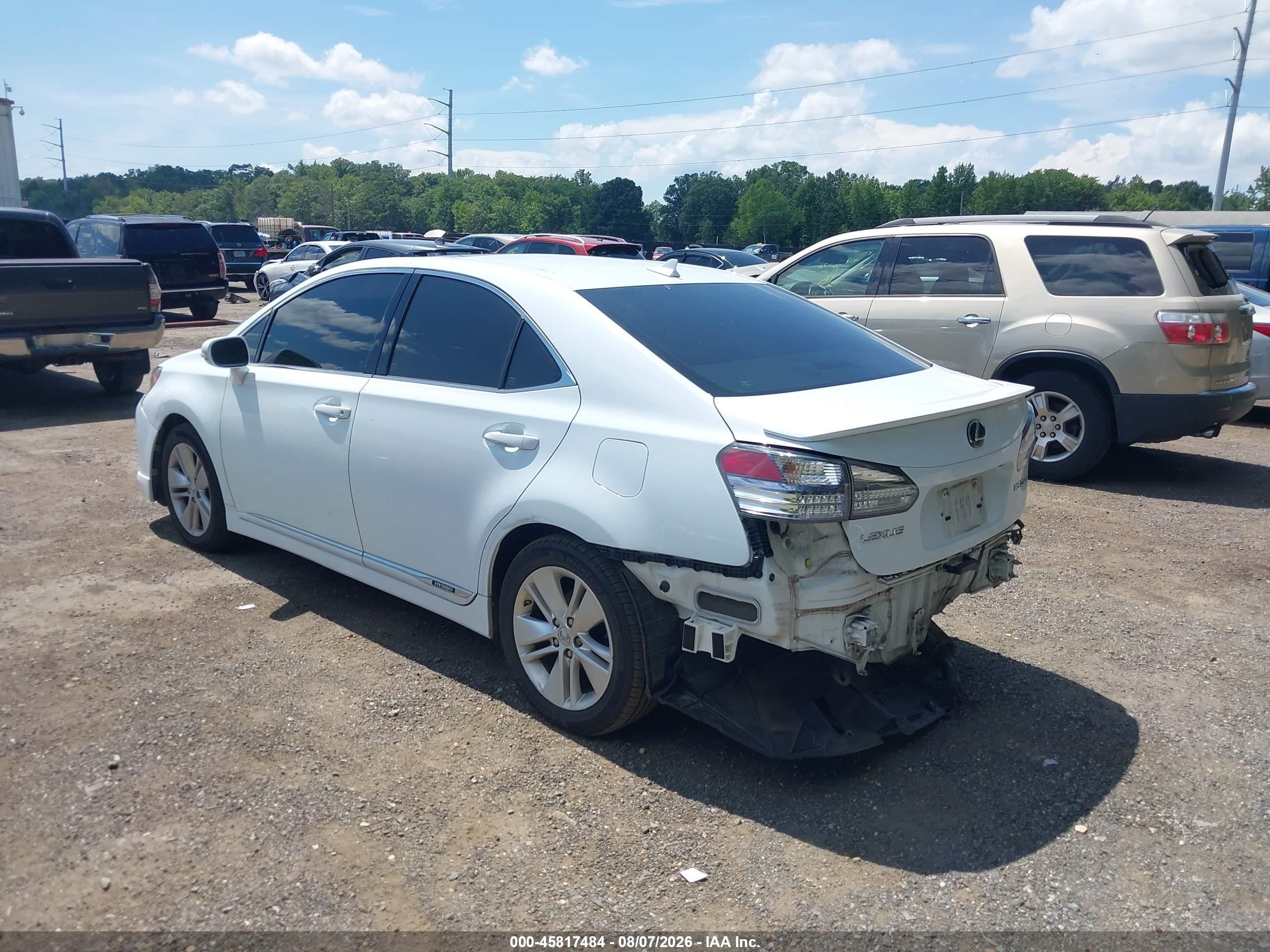 2010 Lexus Hs 250h White vin: JTHBB1BA9A2023585