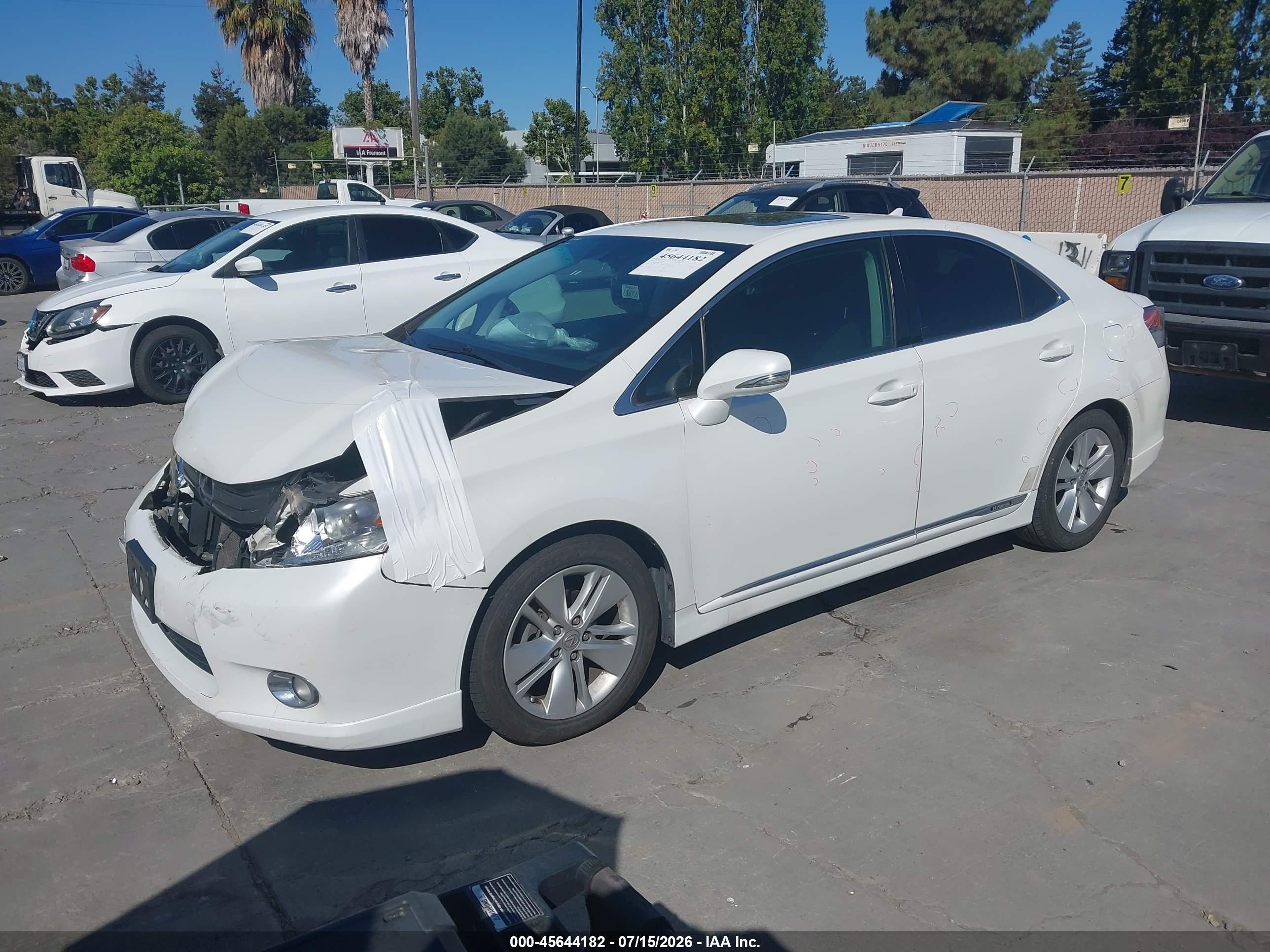 2010 Lexus Hs 250h White vin: JTHBB1BAXA2030951