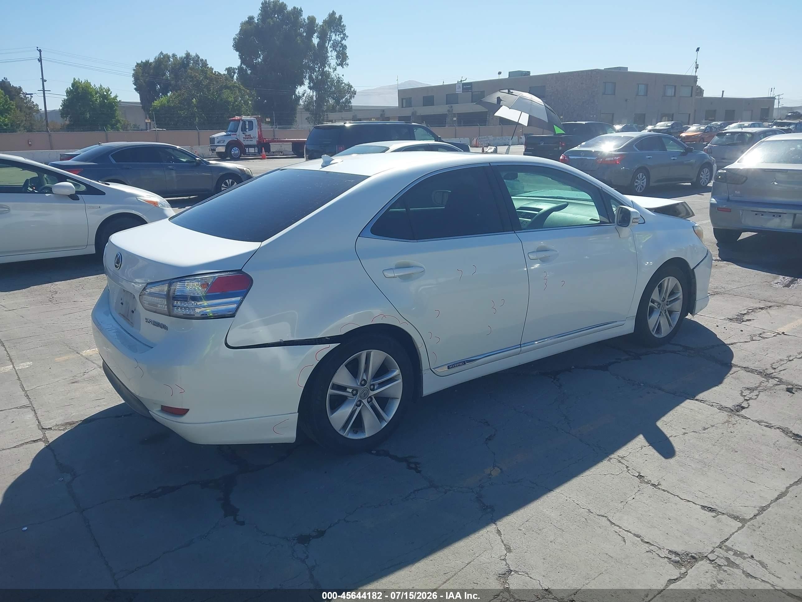 2010 Lexus Hs 250h White vin: JTHBB1BAXA2030951