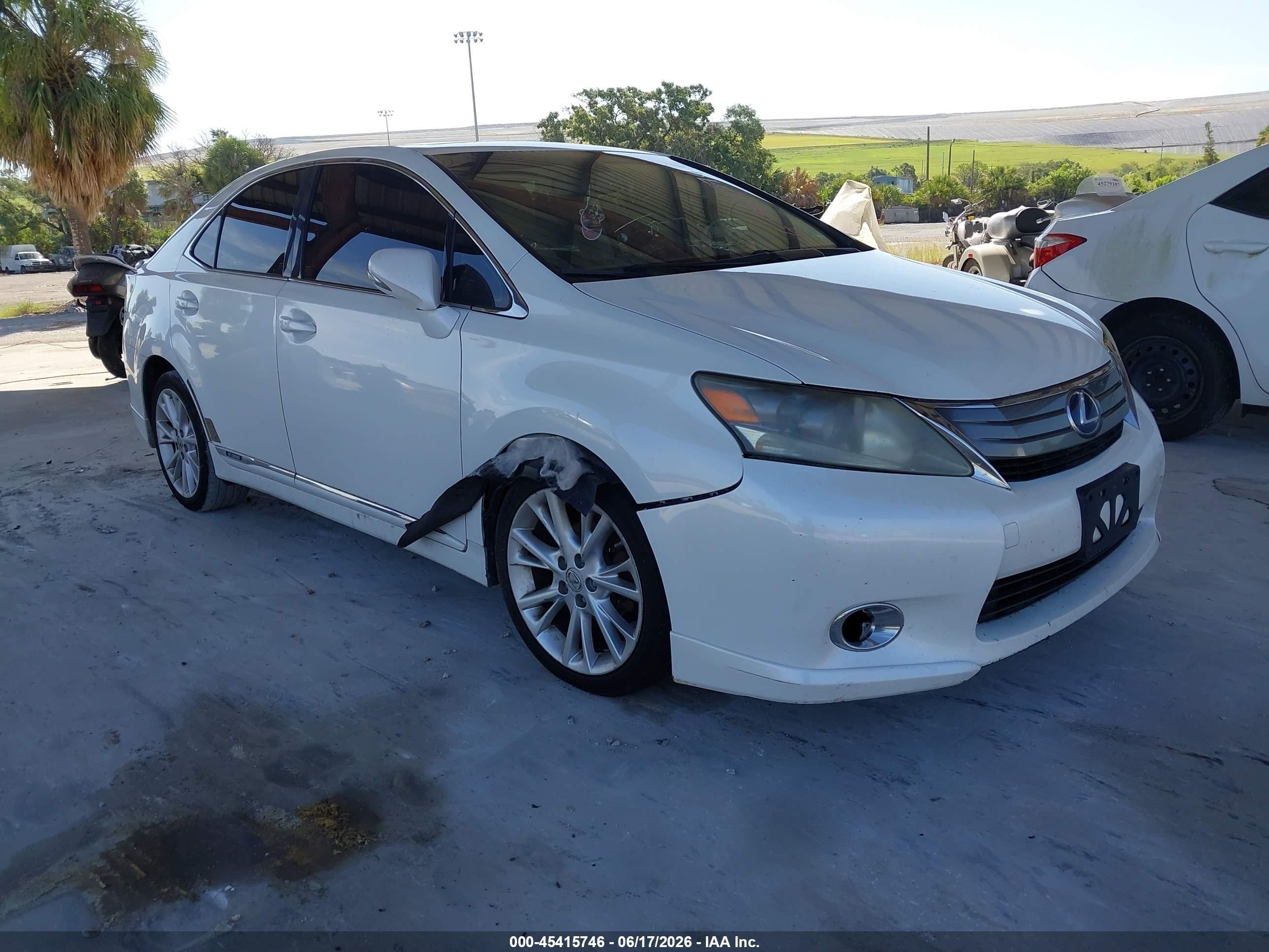 2010 Lexus Hs 250h Premium White vin: JTHBB1BAXA2032165