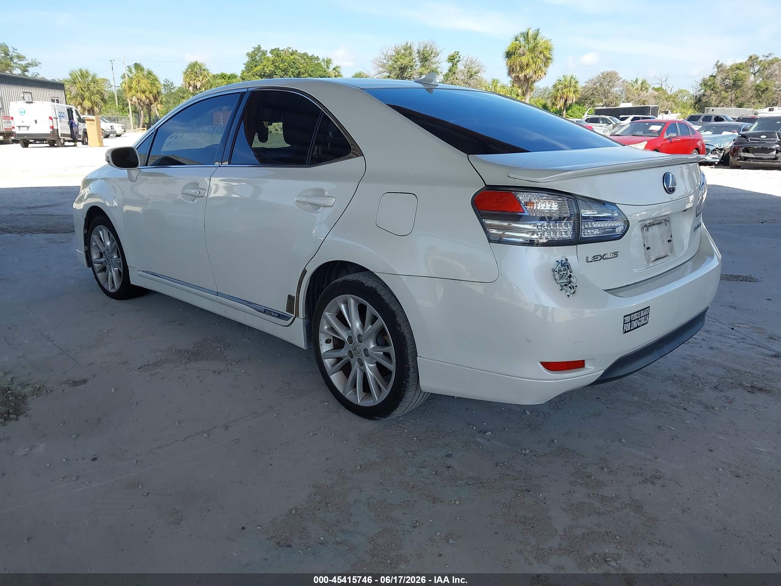 2010 Lexus Hs 250h Premium White vin: JTHBB1BAXA2032165