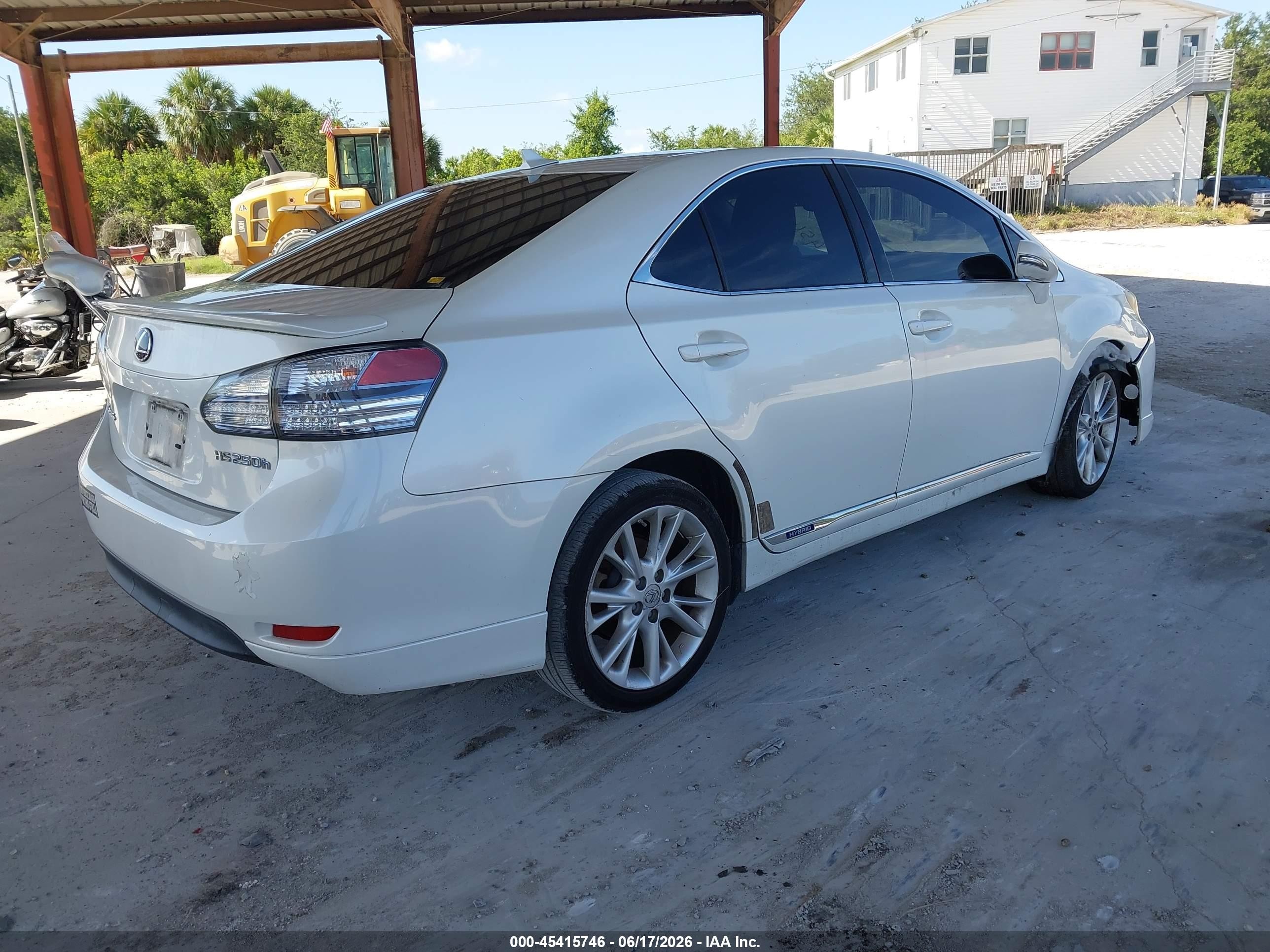 2010 Lexus Hs 250h Premium White vin: JTHBB1BAXA2032165