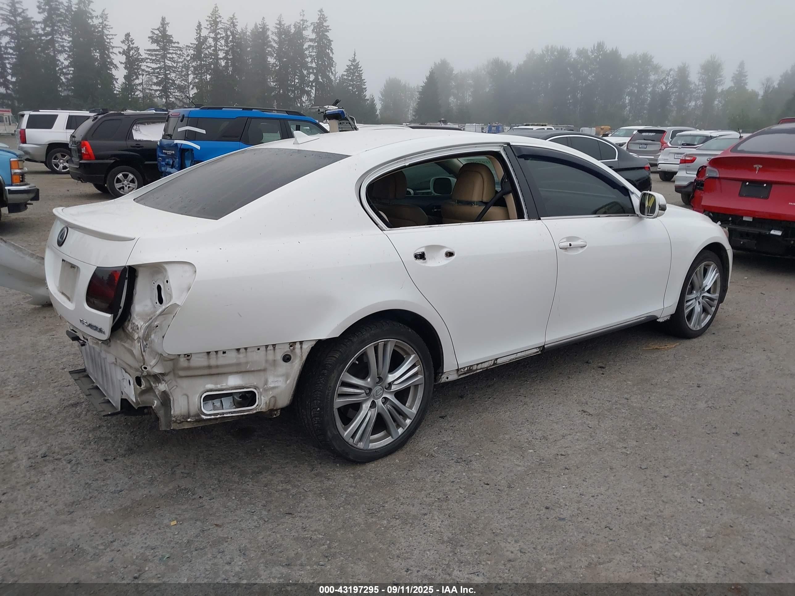 2008 Lexus Gs 450h   White vin: JTHBC96S085012787