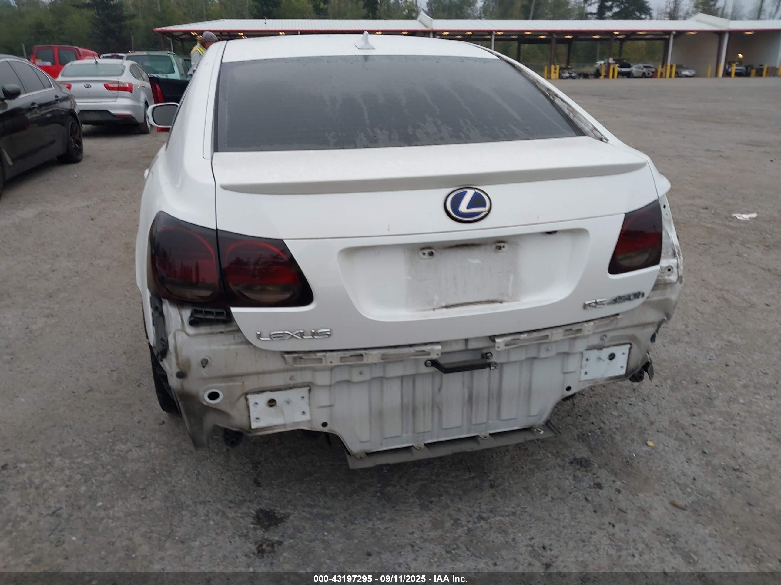 2008 Lexus Gs 450h   White vin: JTHBC96S085012787