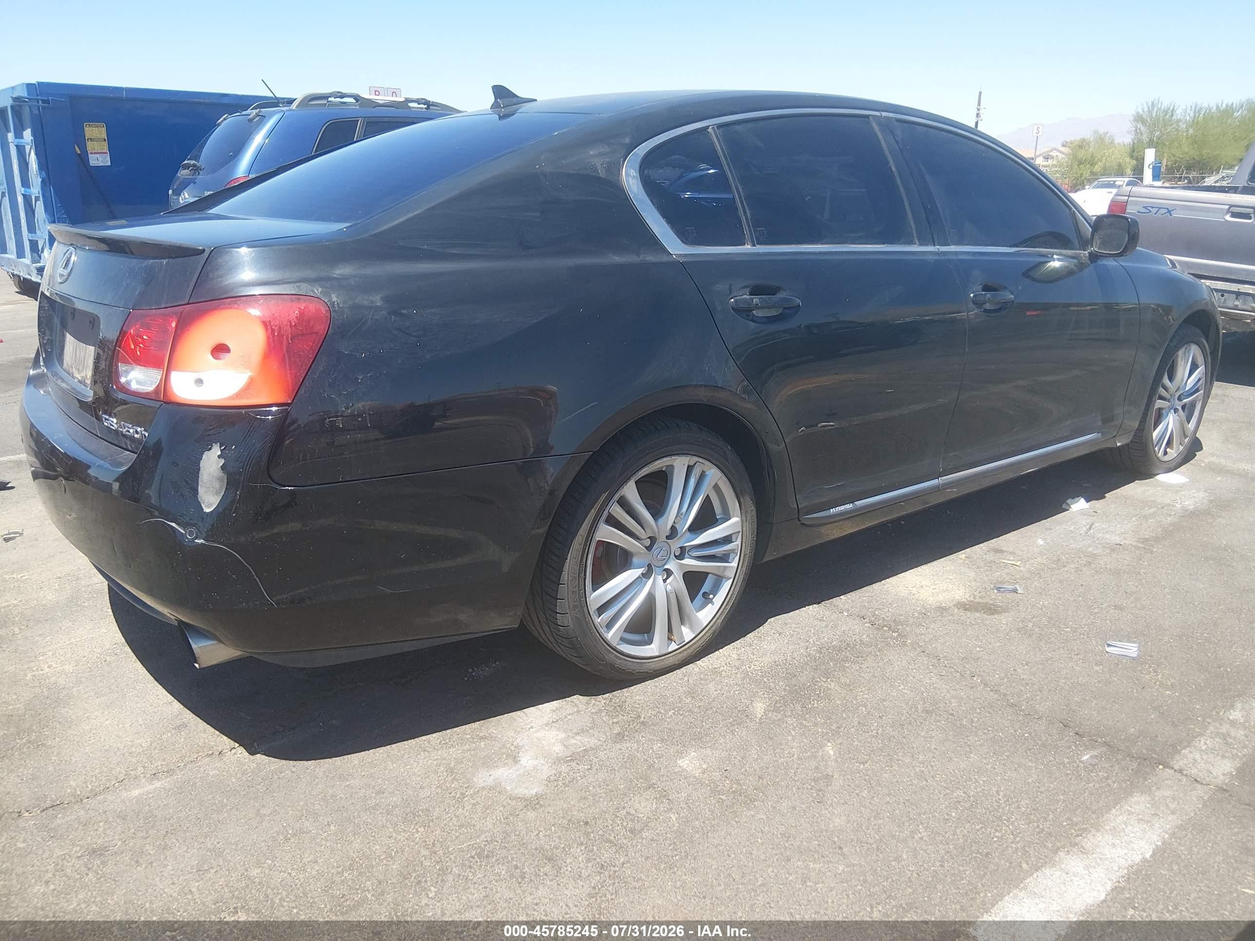2007 Lexus Gs 450h   Black vin: JTHBC96S275011722