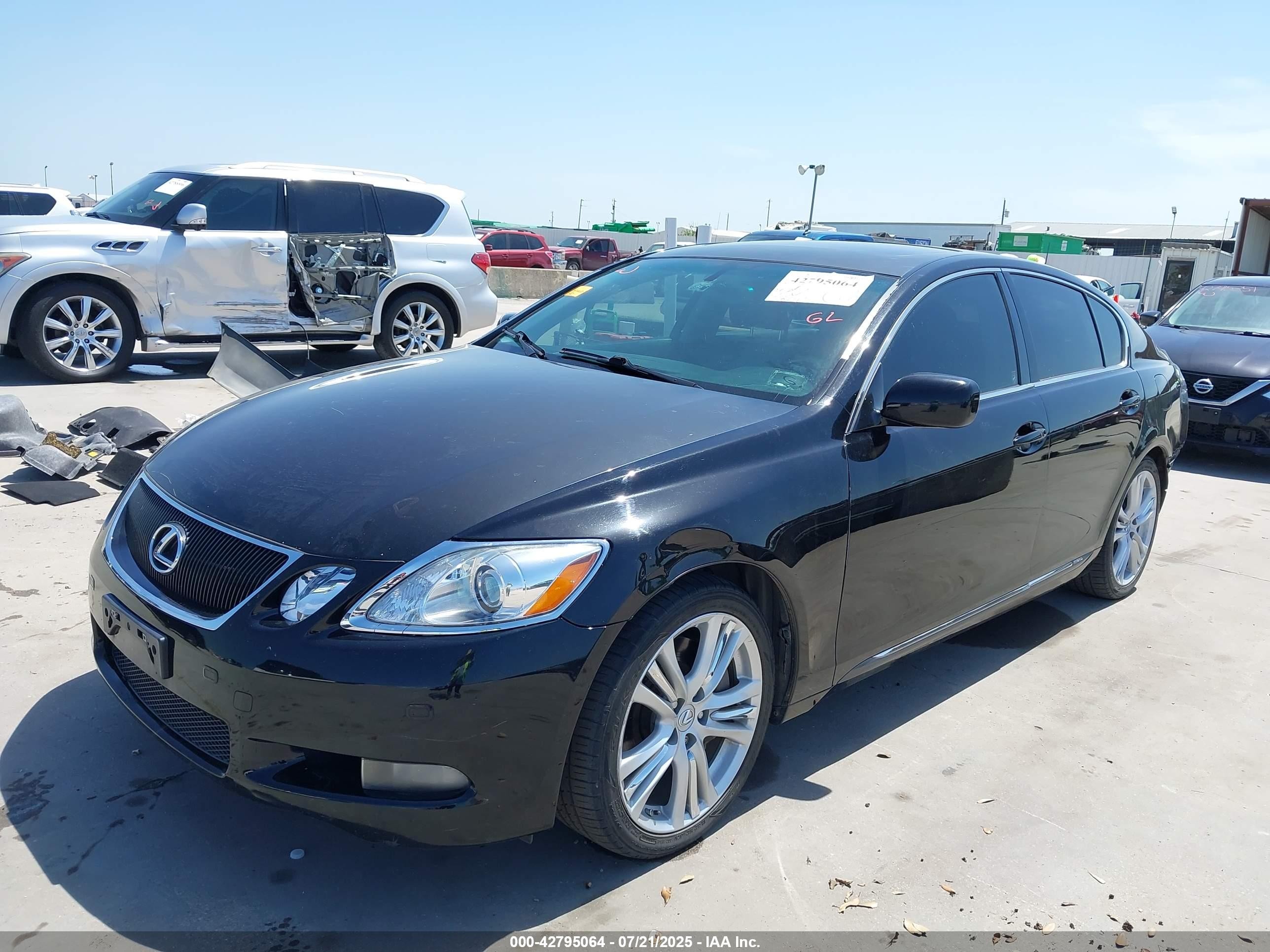 2007 Lexus Gs 450h   Черный vin: JTHBC96S675002005