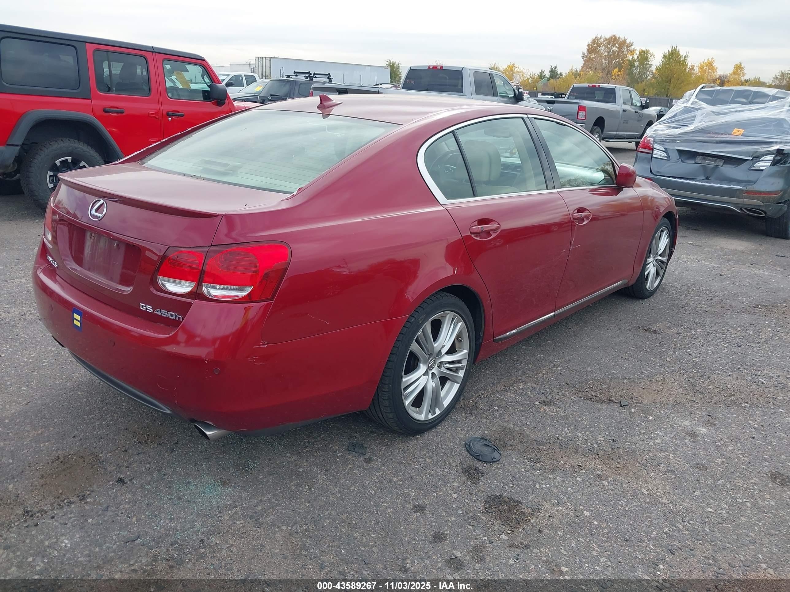 2007 Lexus Gs 450h   Maroon vin: JTHBC96S775005138