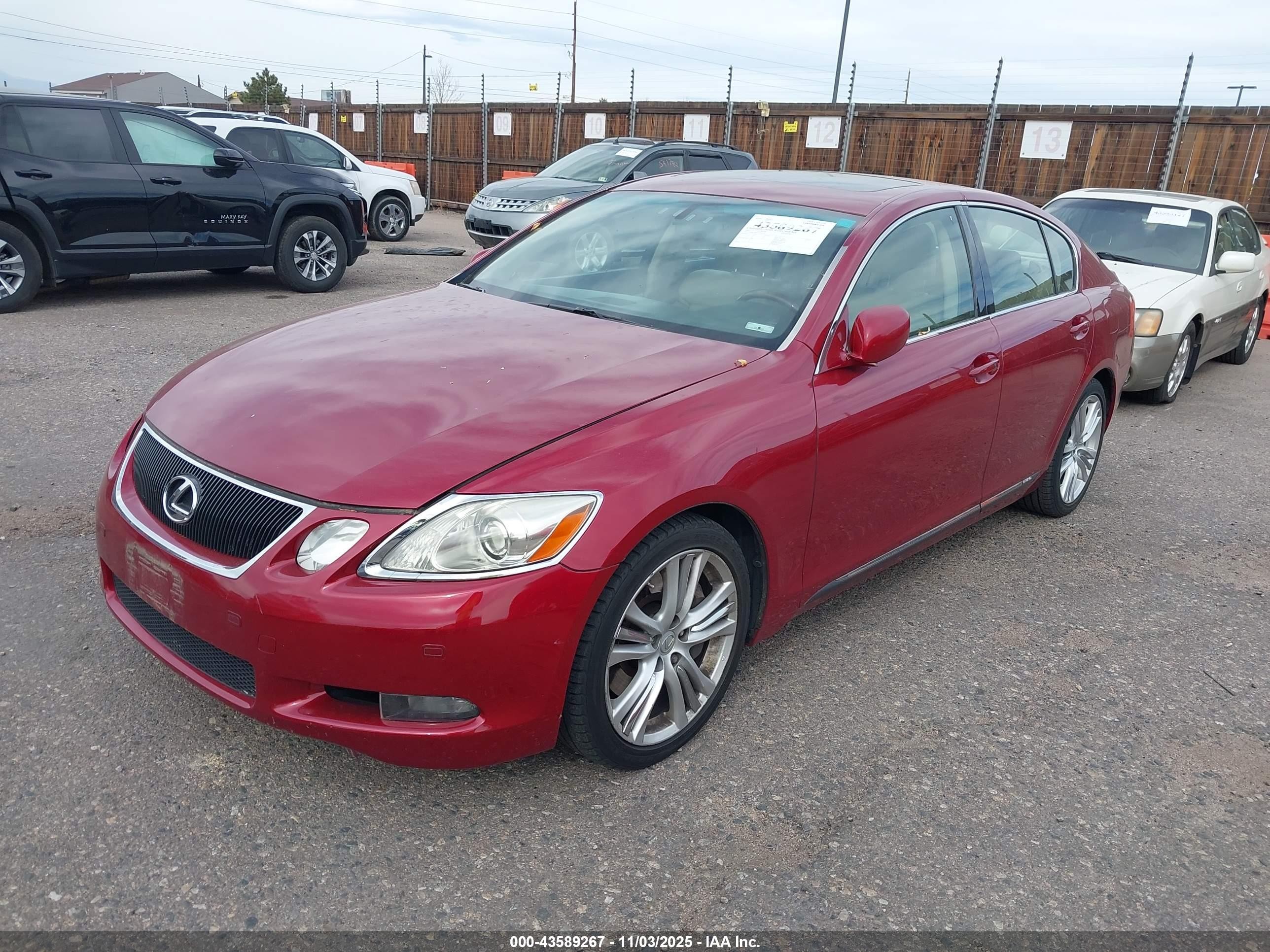 2007 Lexus Gs 450h   Maroon vin: JTHBC96S775005138