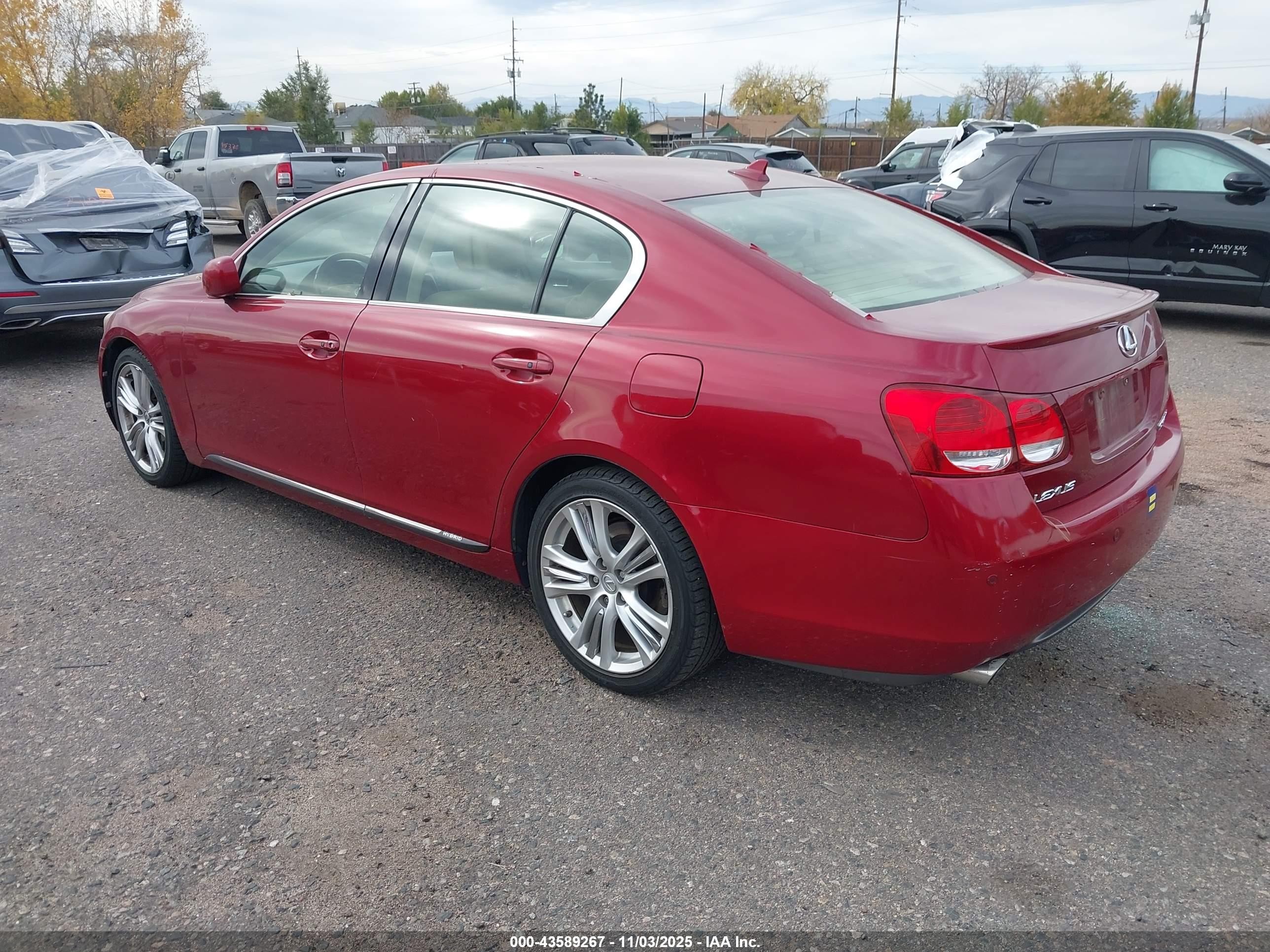 2007 Lexus Gs 450h   Maroon vin: JTHBC96S775005138