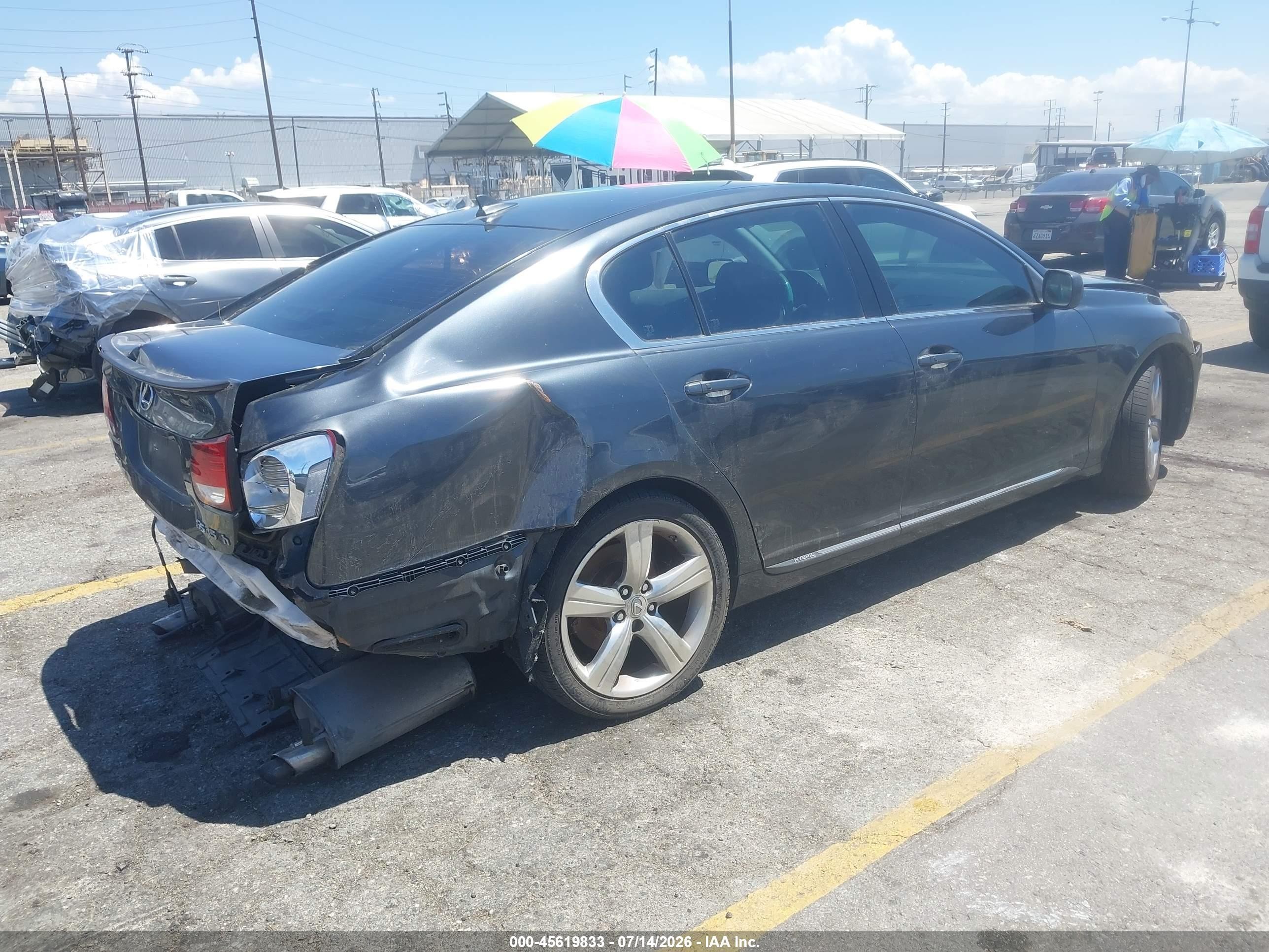 2007 Lexus Gs 450h Black vin: JTHBC96S875007979