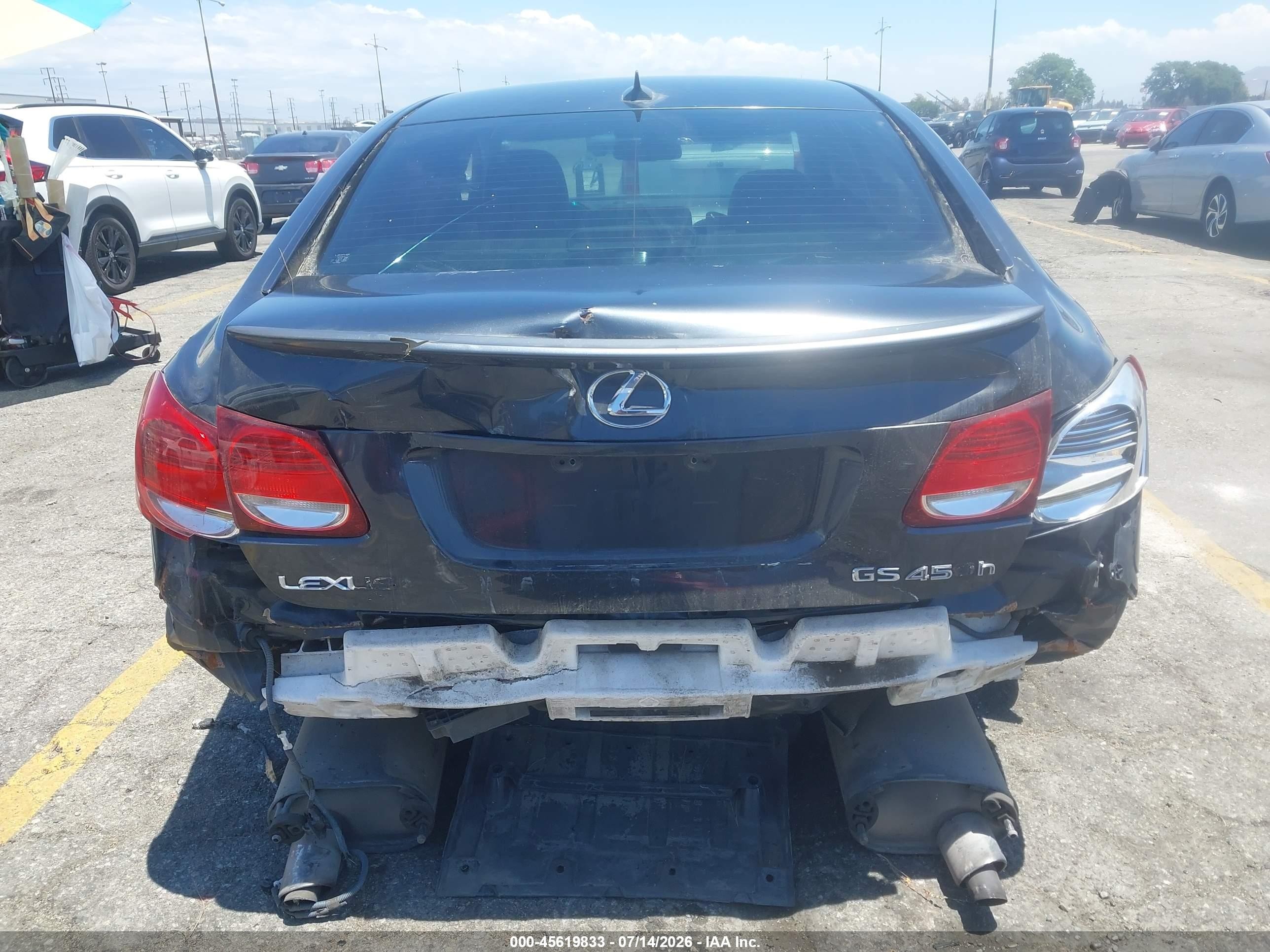 2007 Lexus Gs 450h Black vin: JTHBC96S875007979
