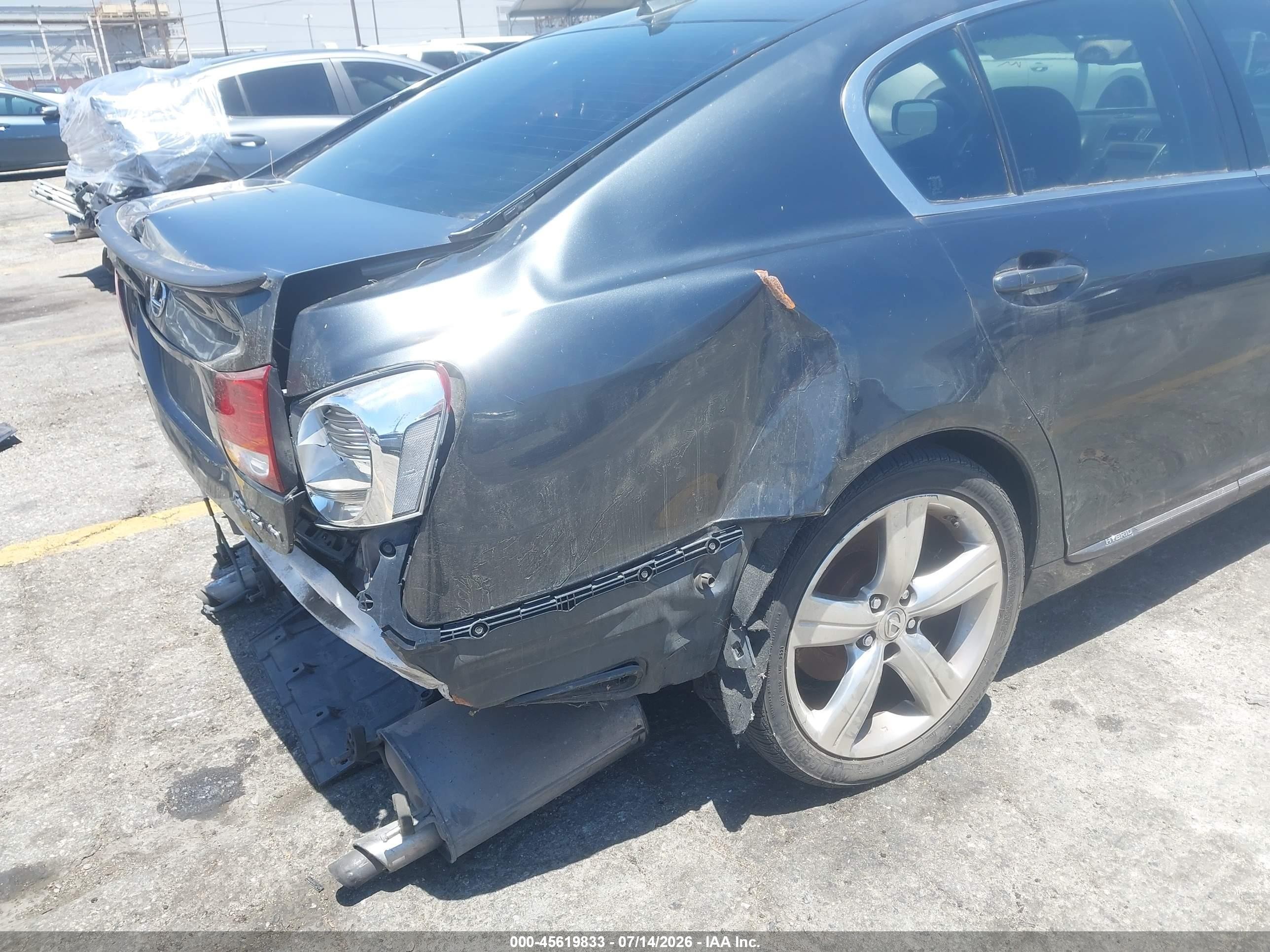 2007 Lexus Gs 450h Black vin: JTHBC96S875007979