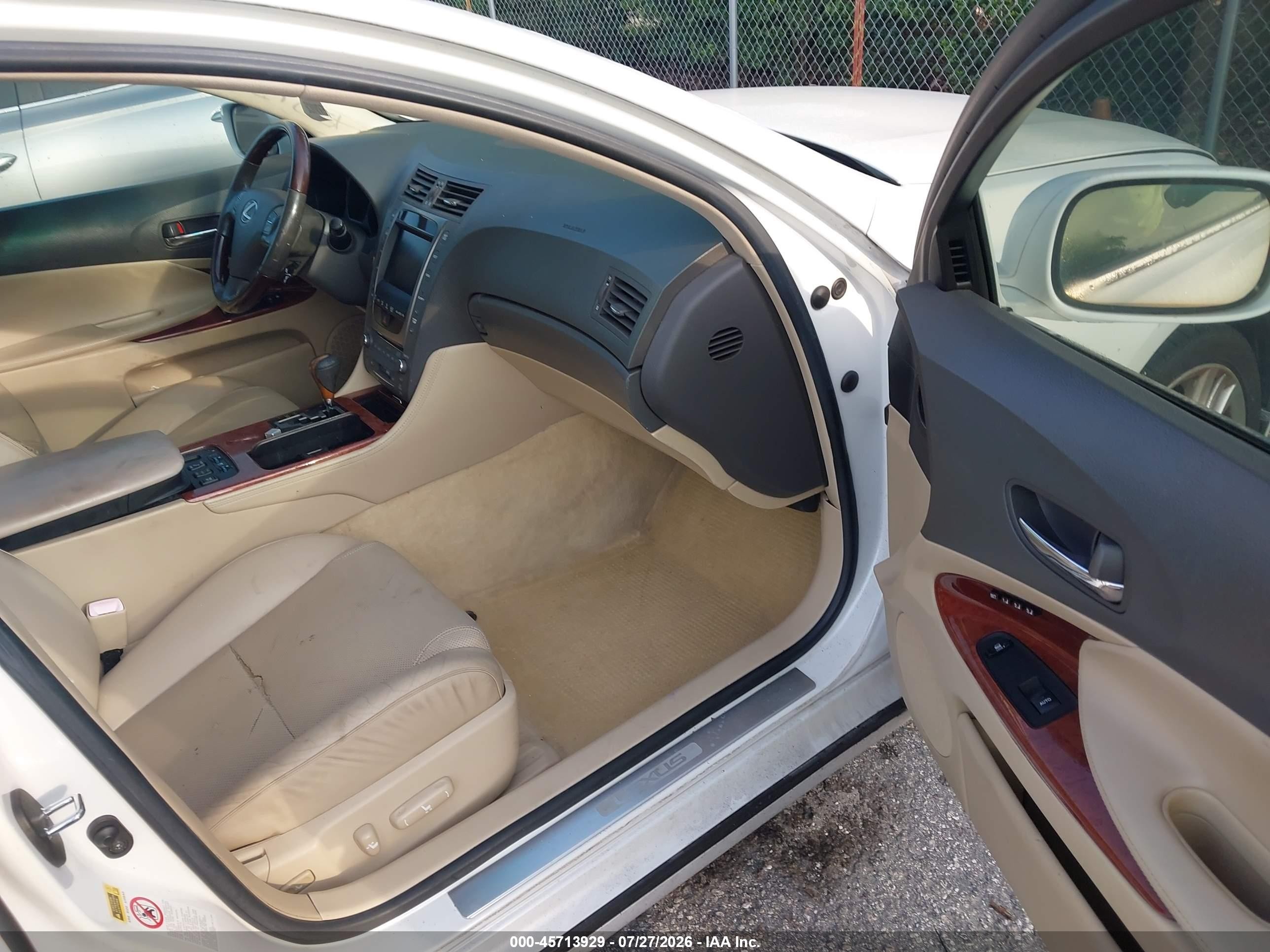 2007 Lexus Gs 450h   White vin: JTHBC96S875009554