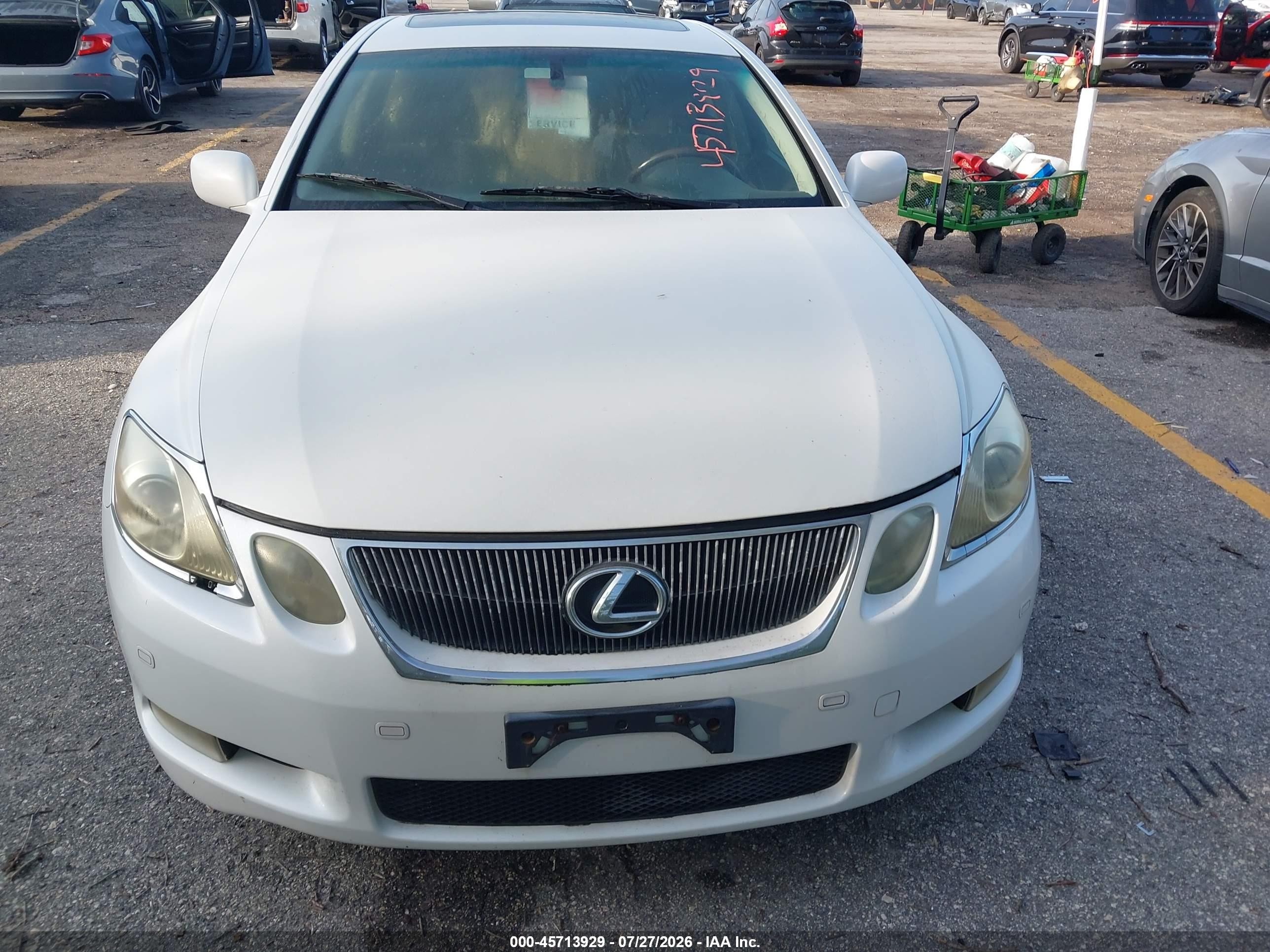 2007 Lexus Gs 450h   White vin: JTHBC96S875009554