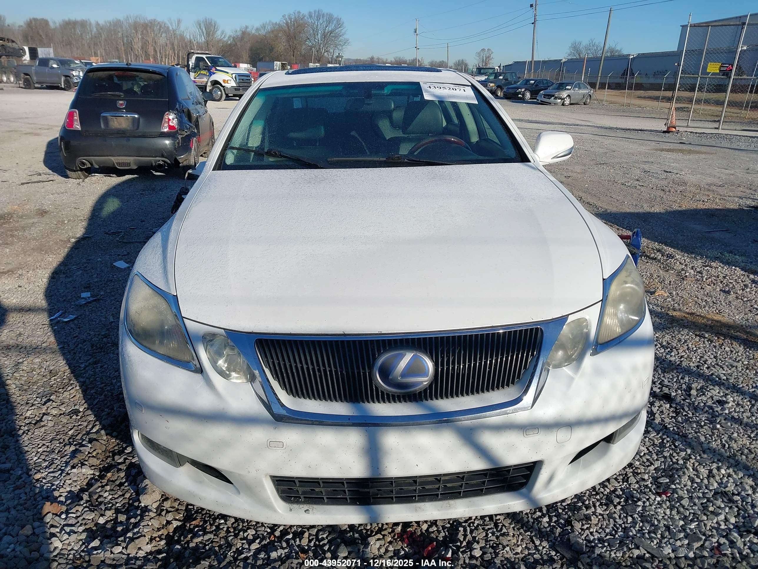 2008 Lexus Gs 450h   White vin: JTHBC96S885015176