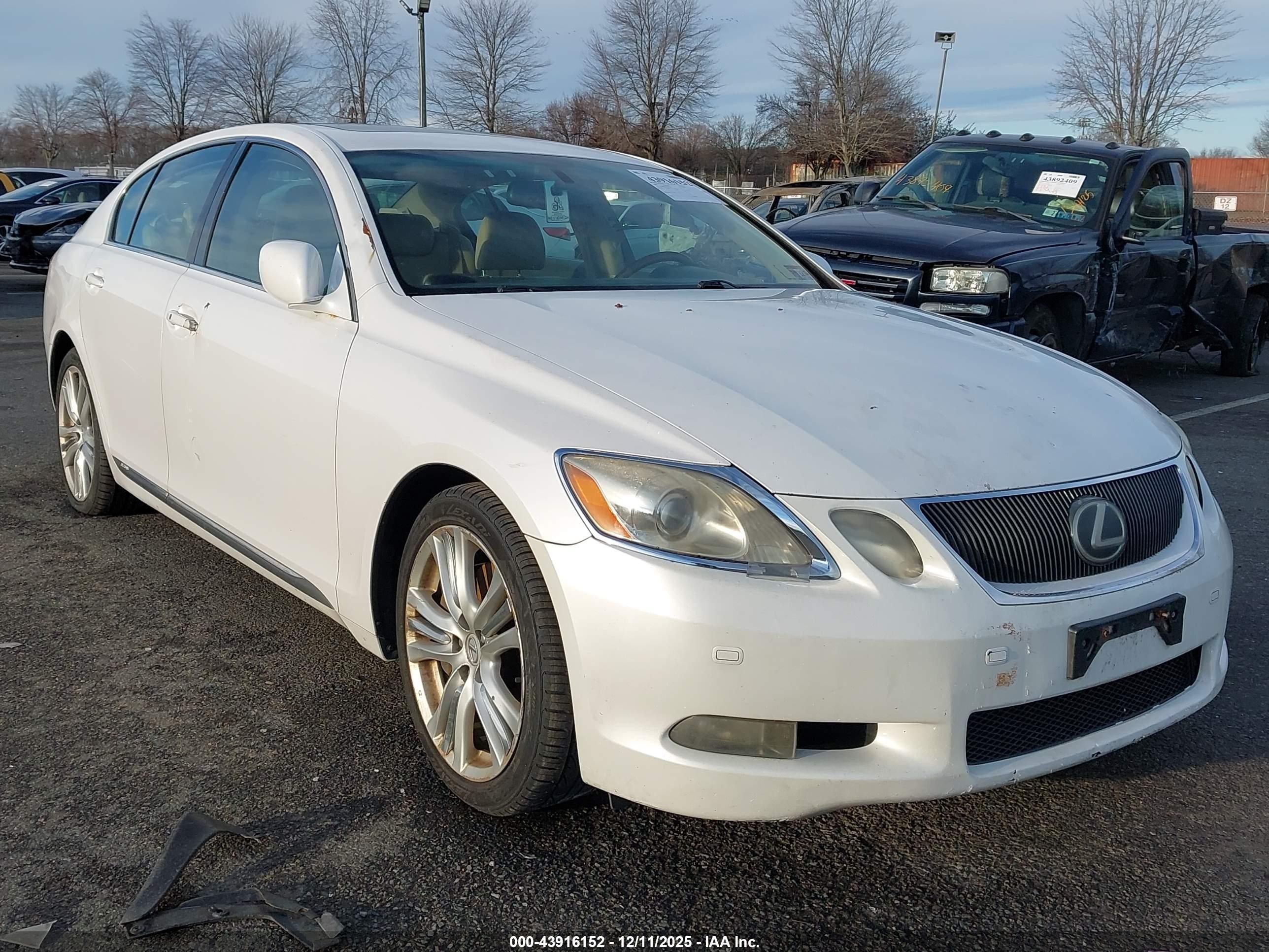 2007 Lexus Gs 450h   Белый vin: JTHBC96S975006842