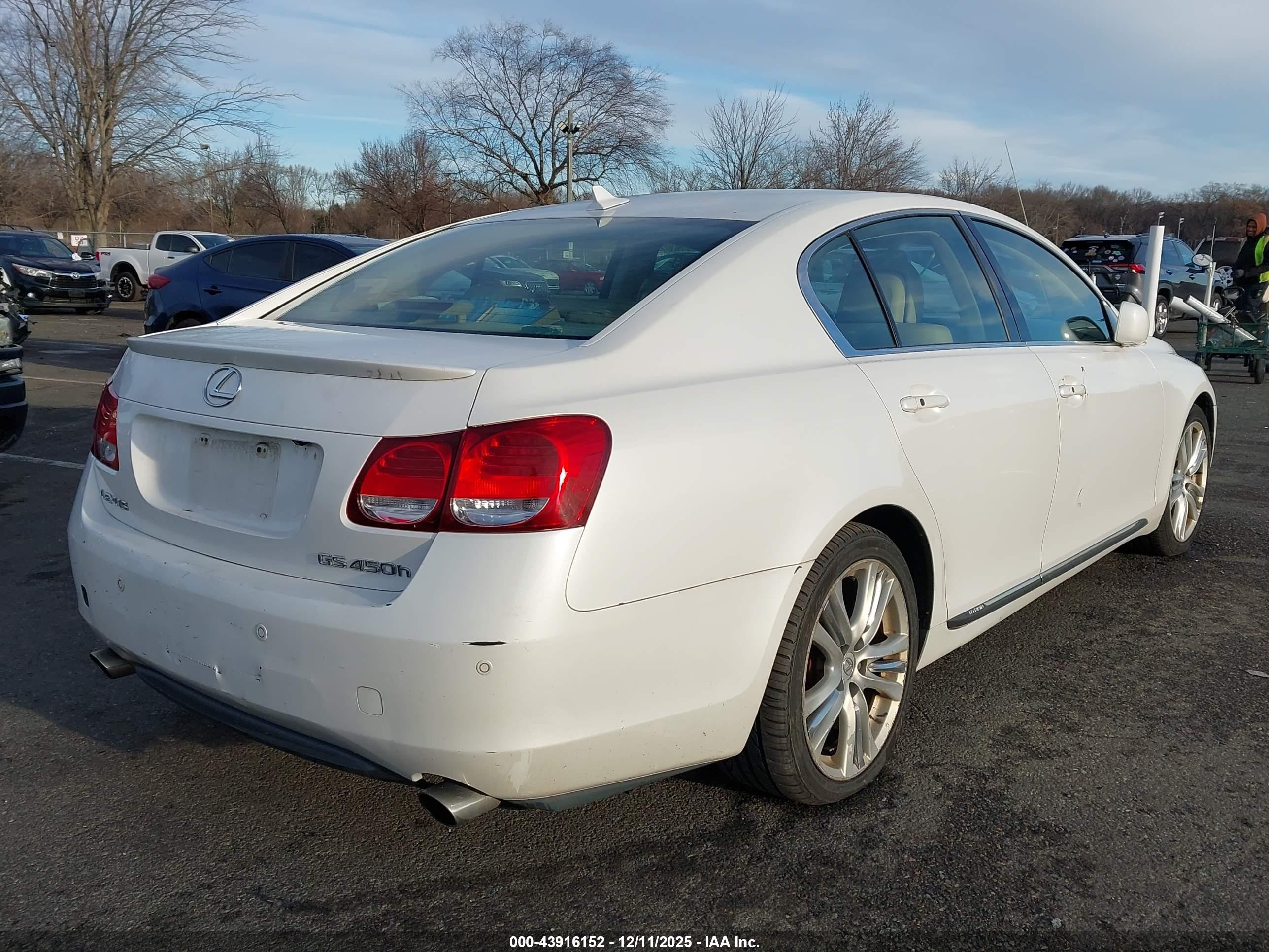 2007 Lexus Gs 450h   Белый vin: JTHBC96S975006842