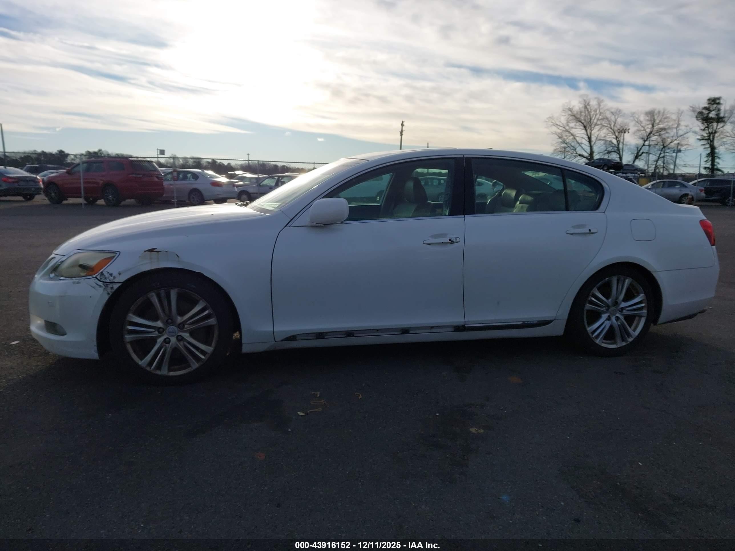 2007 Lexus Gs 450h   Белый vin: JTHBC96S975006842