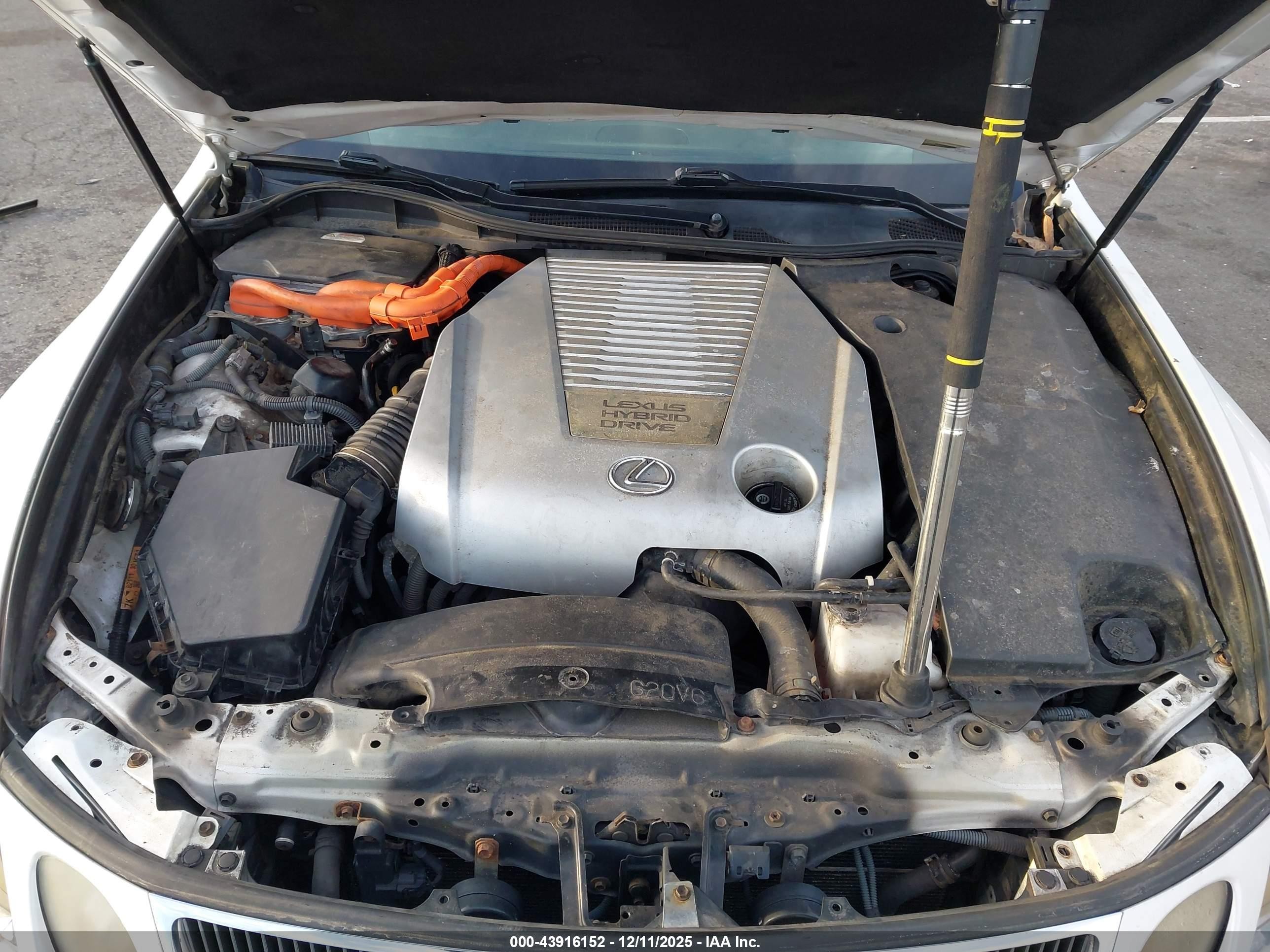 2007 Lexus Gs 450h   Белый vin: JTHBC96S975006842