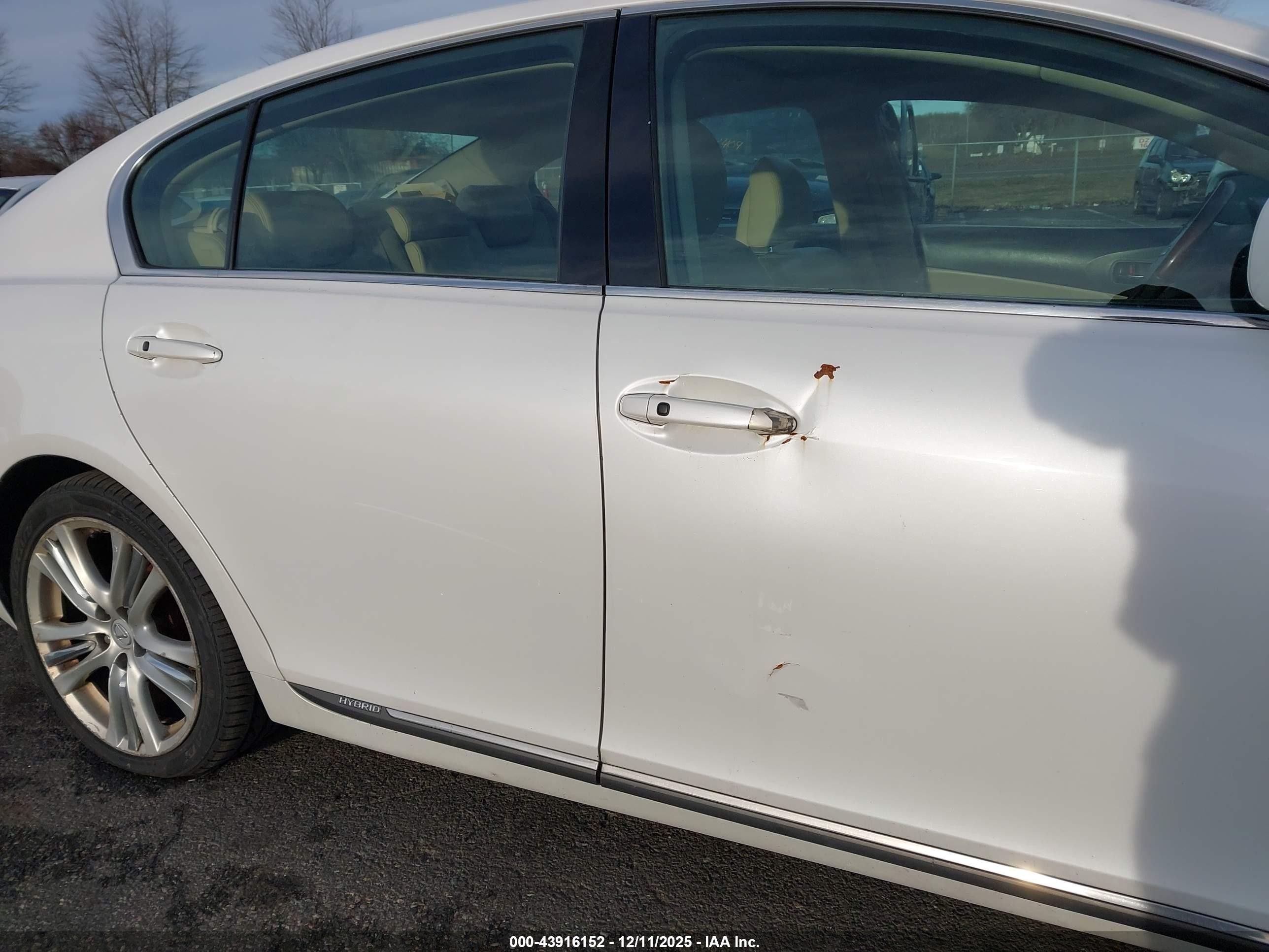 2007 Lexus Gs 450h   Белый vin: JTHBC96S975006842