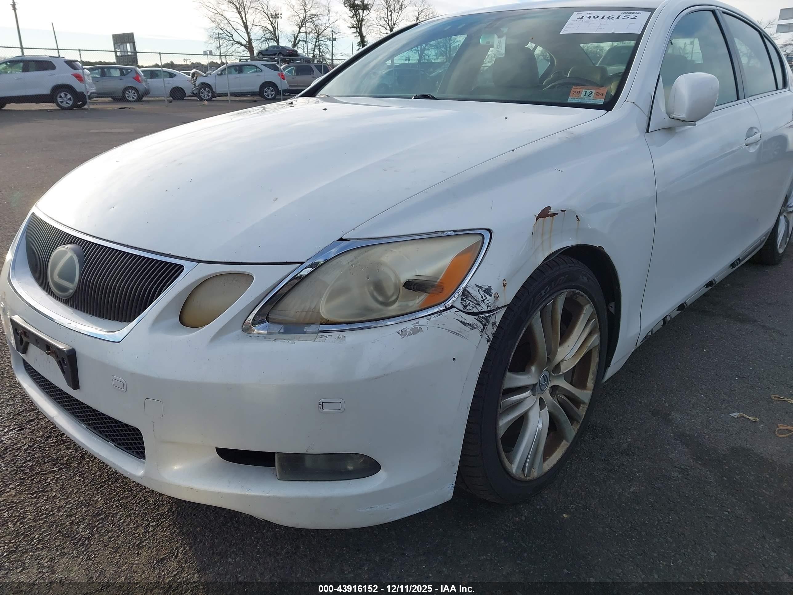 2007 Lexus Gs 450h   Белый vin: JTHBC96S975006842