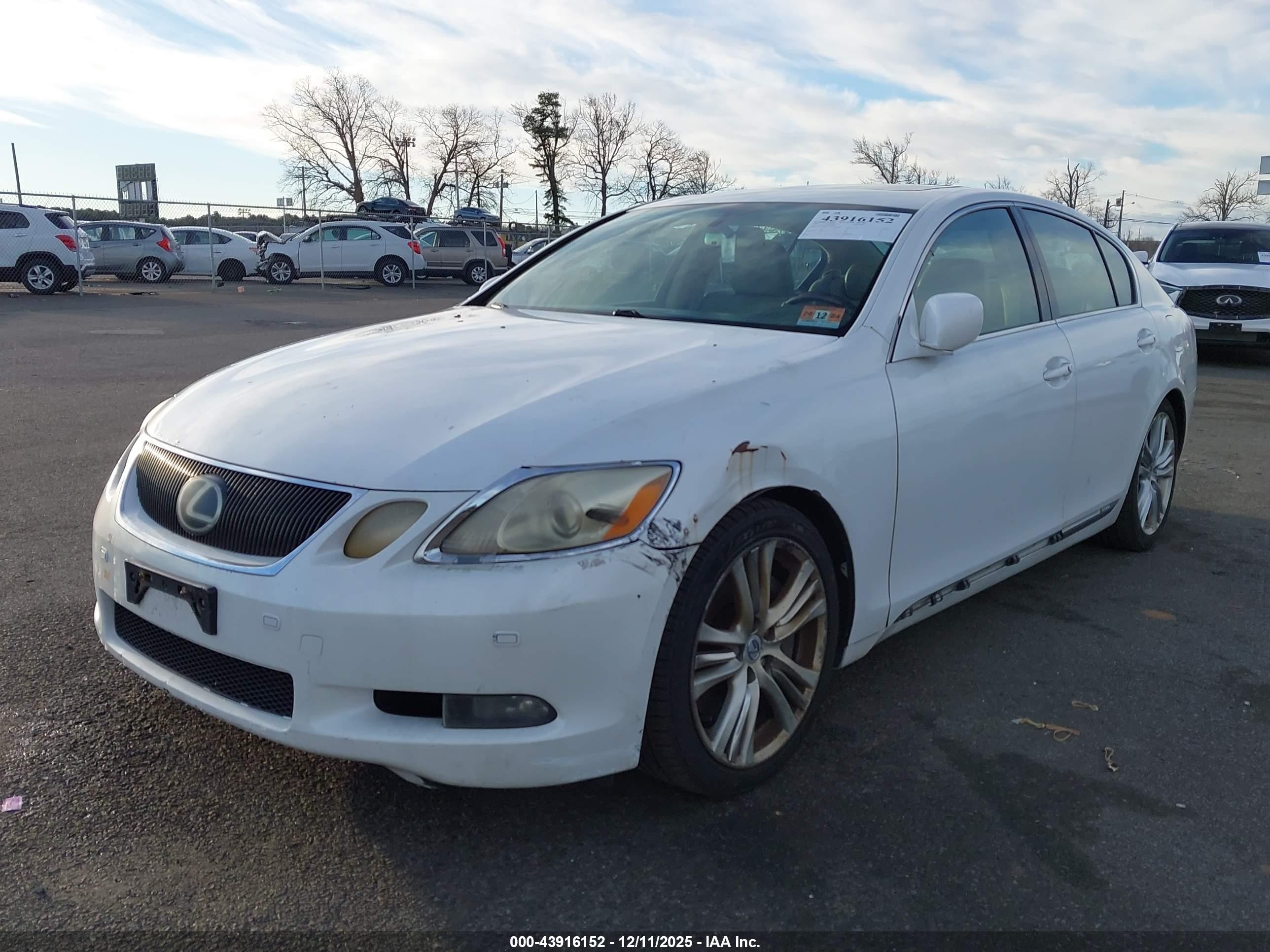 2007 Lexus Gs 450h   Белый vin: JTHBC96S975006842