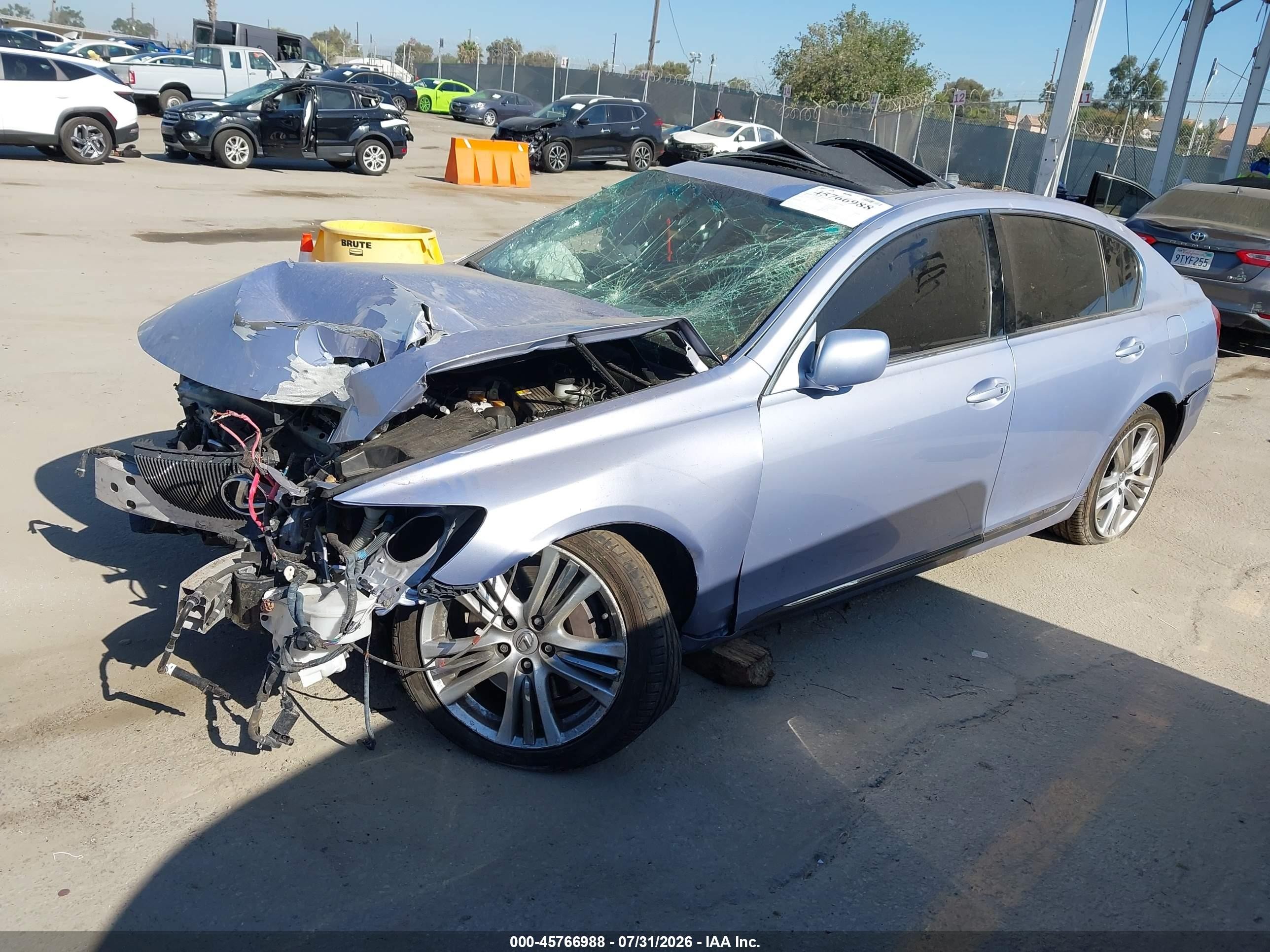2007 Lexus Gs 450h   Light Blue vin: JTHBC96SX75000502