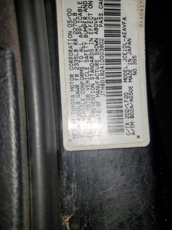 2001 Lexus Is 300 Black vin: JTHBD182410003802