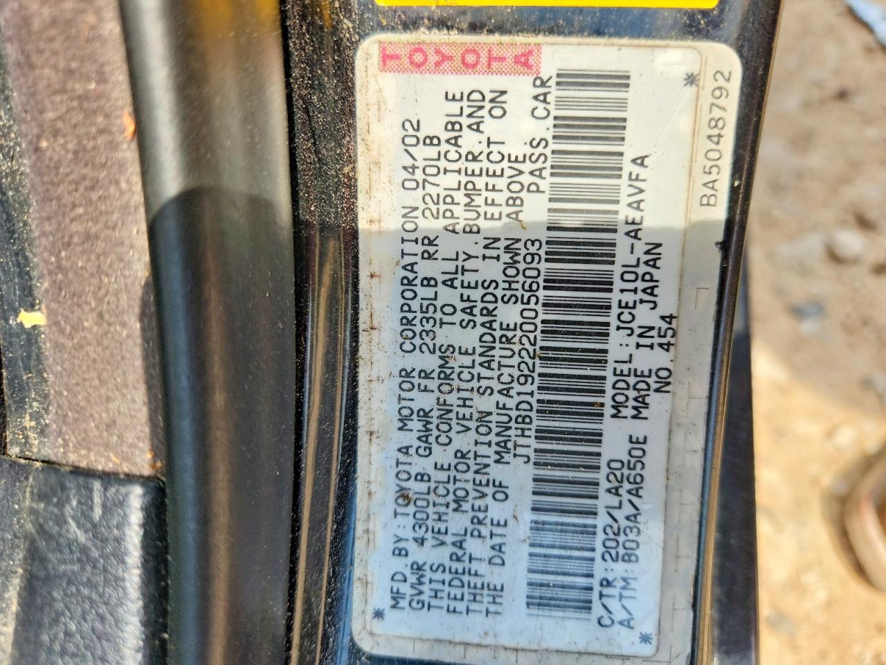 2002 Lexus Is 300 Black vin: JTHBD192220056093
