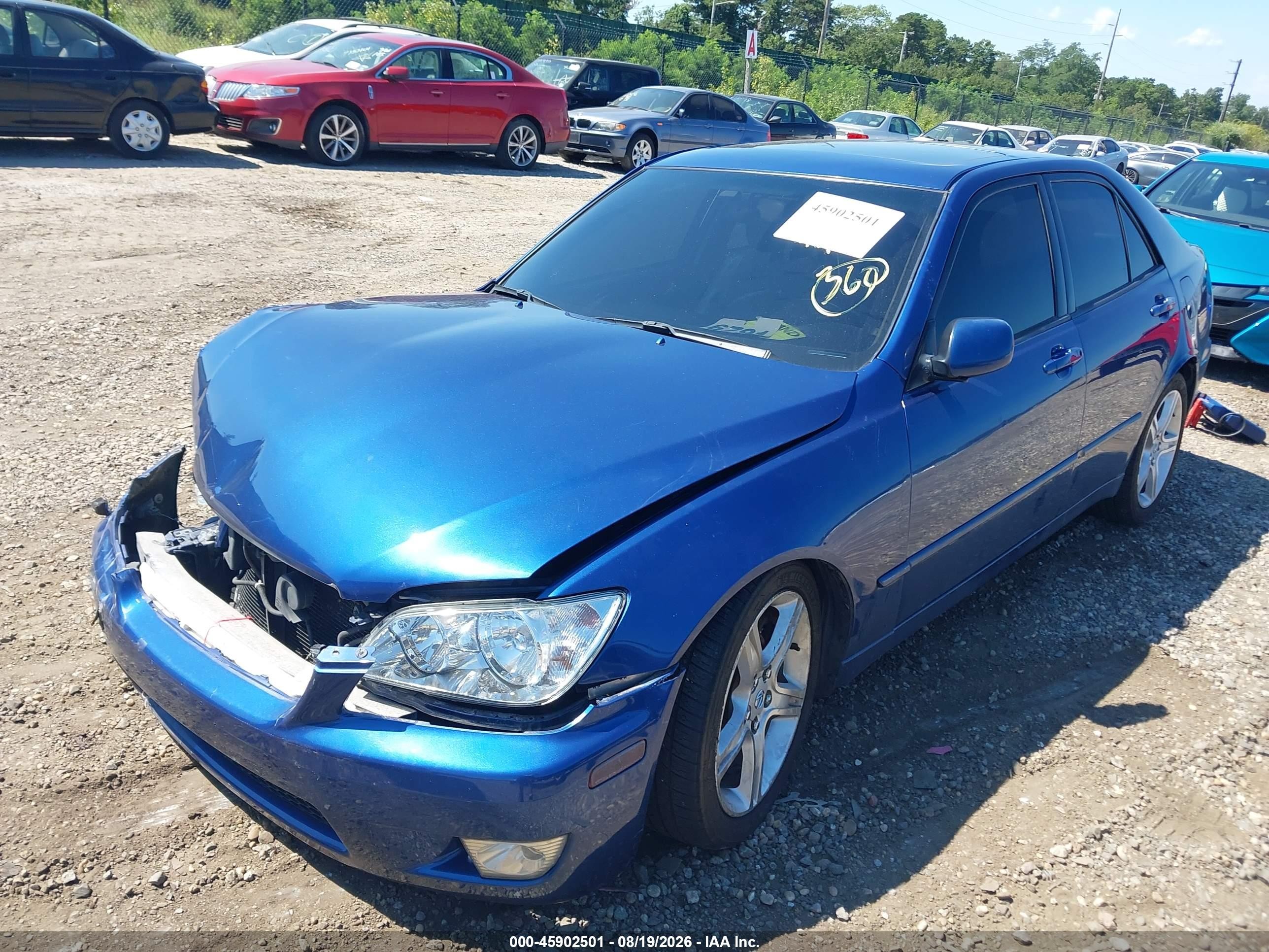 2003 Lexus Is 300 Base W/5-speed Manual Blue vin: JTHBD192230076832