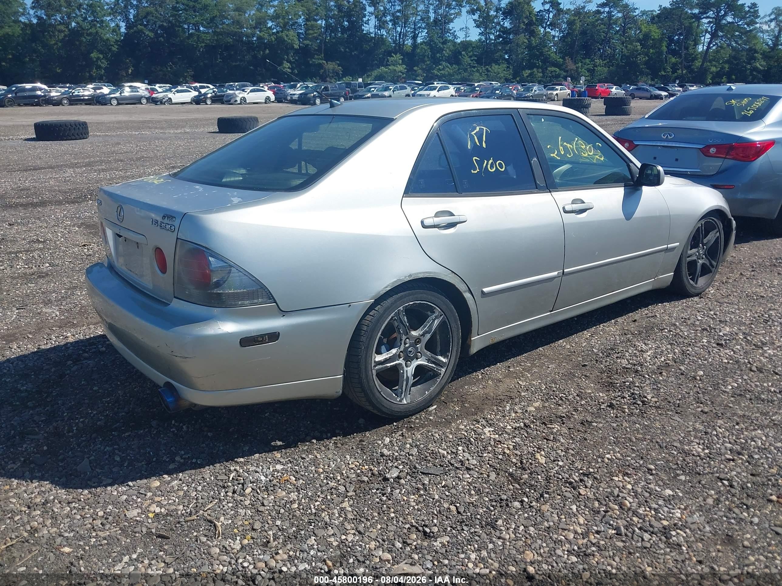 2002 Lexus Is 300 Gray vin: JTHBD192720034591
