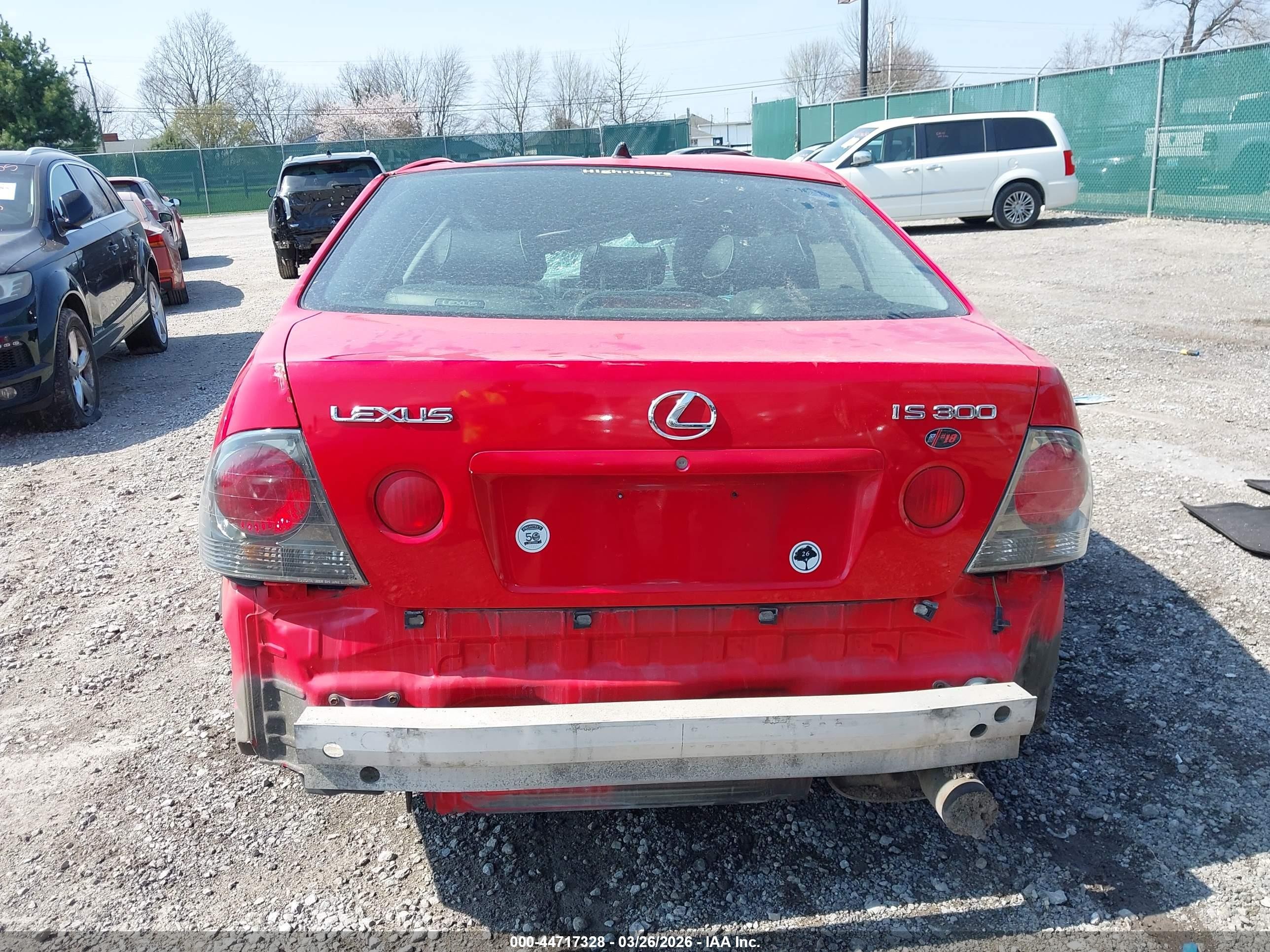 2003 Lexus Is 300   Красный vin: JTHBD192930076908