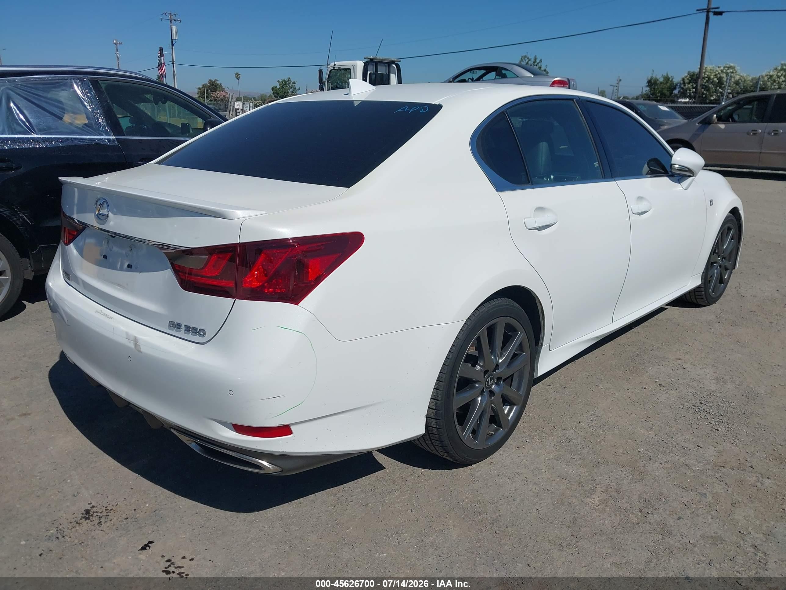 2015 Lexus Gs 350   White vin: JTHBE1BL3FA015780