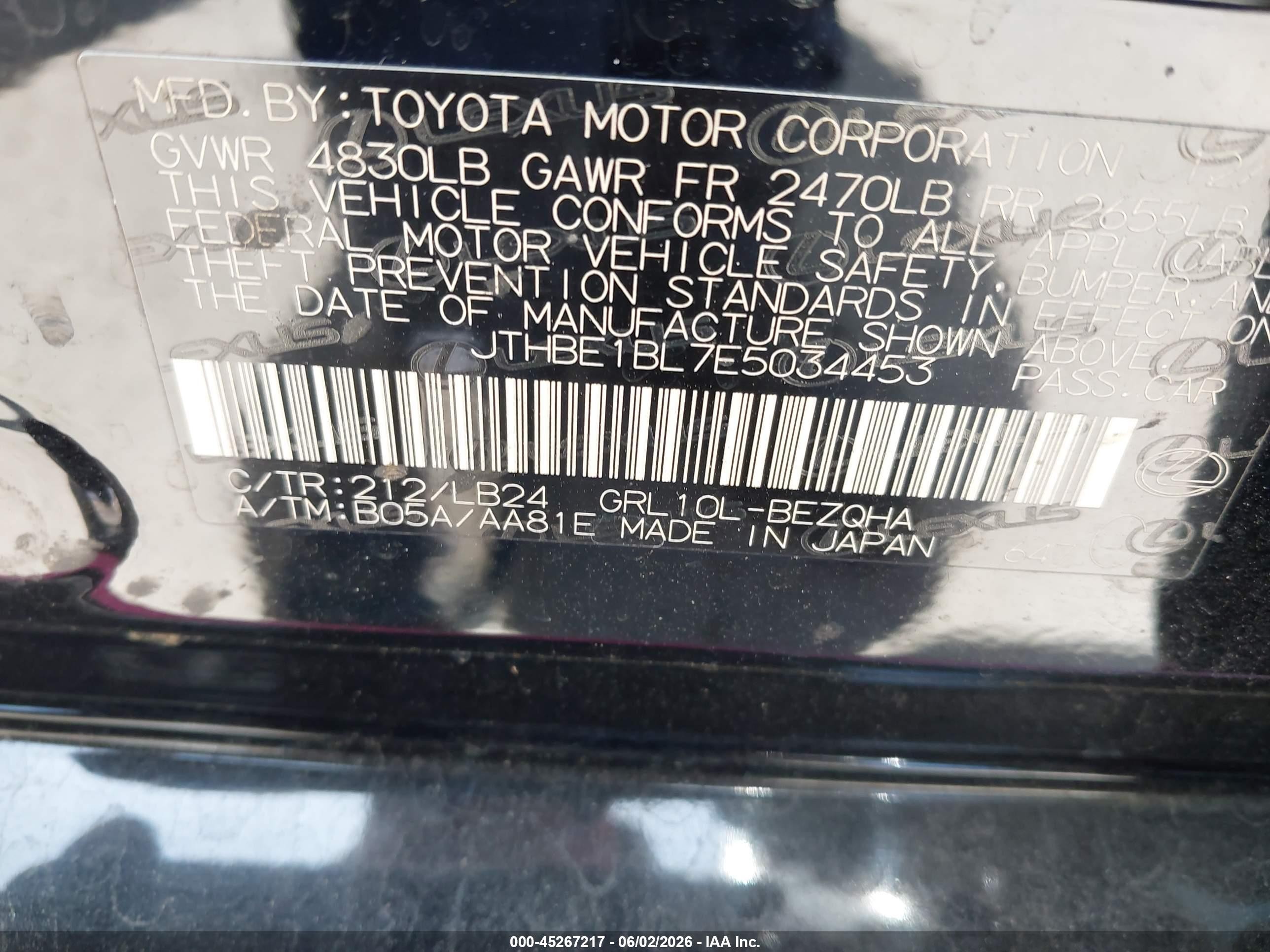 2014 Lexus Gs 350   Pink vin: JTHBE1BL7E5034453