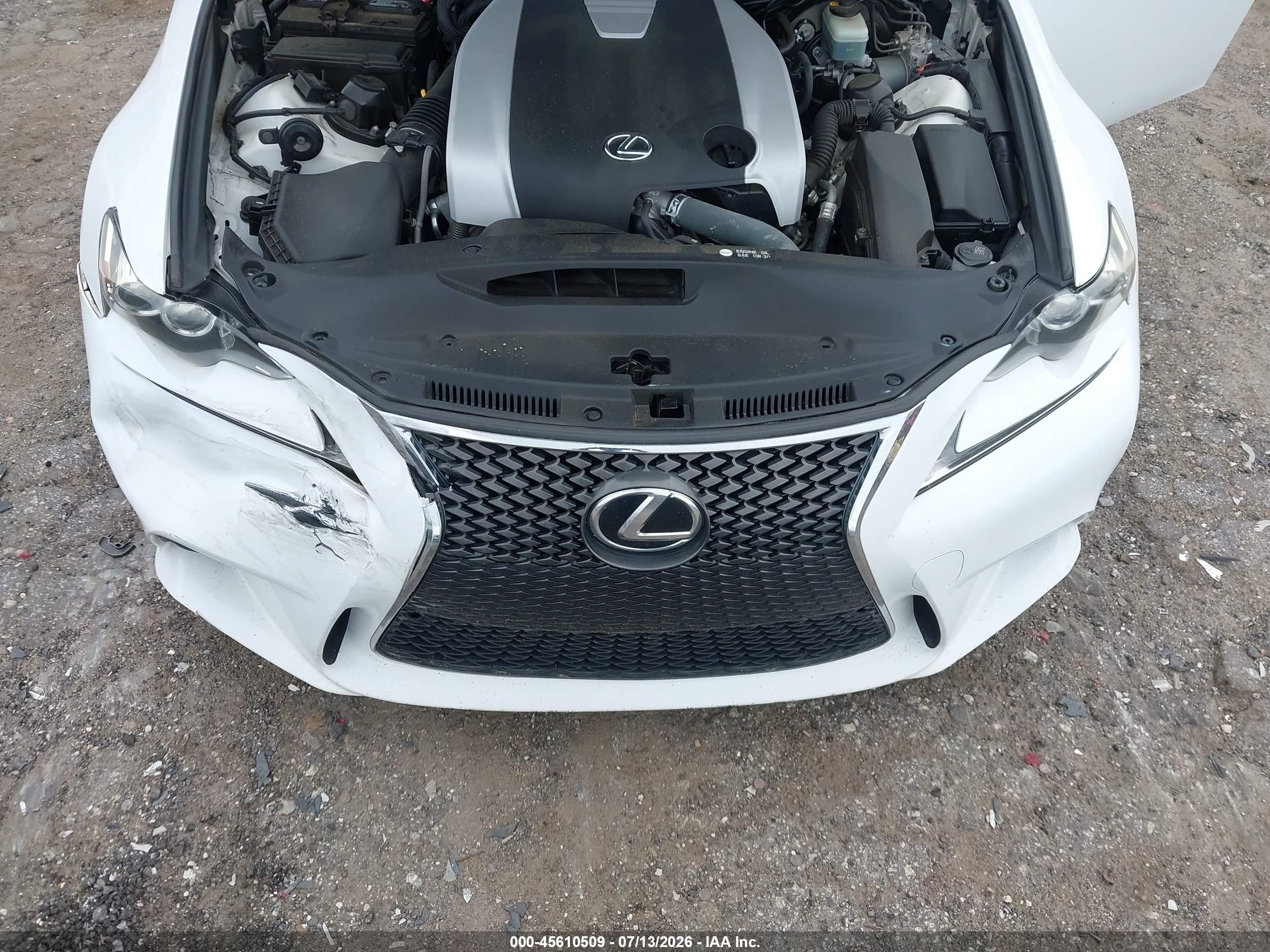 2014 Lexus Is 350   White vin: JTHBE1D20E5000410