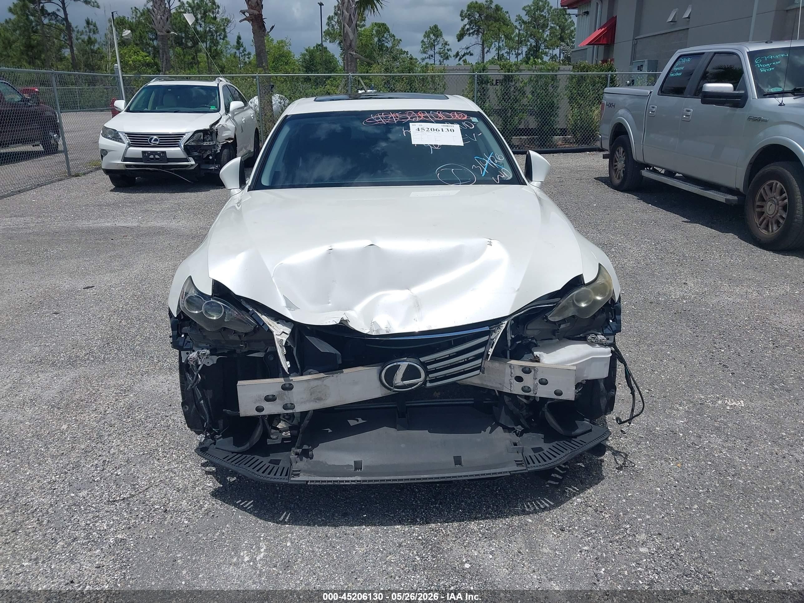 2014 Lexus Is 350   White vin: JTHBE1D23E5001289
