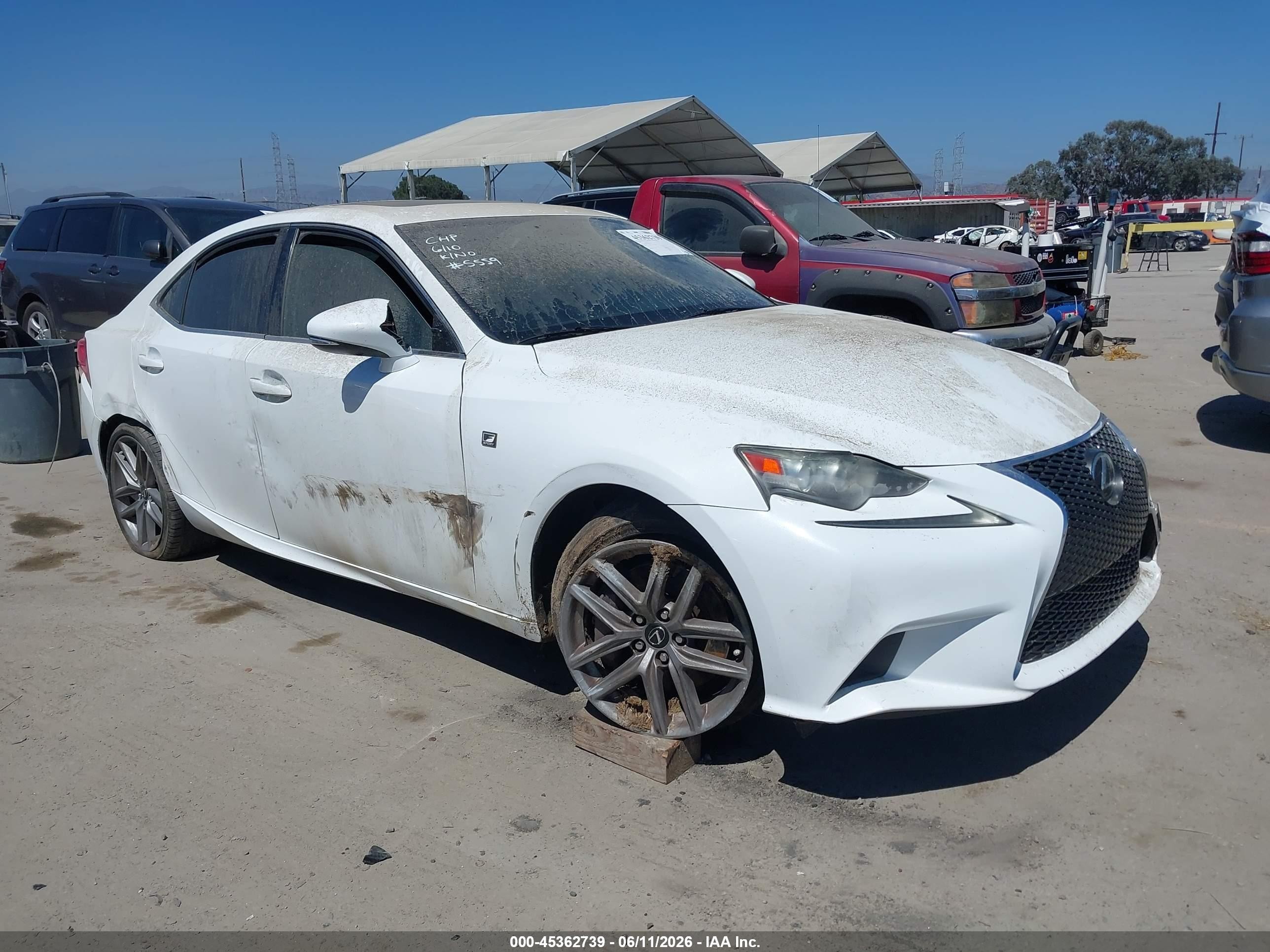 2014 Lexus Is 350 White vin: JTHBE1D24E5005559