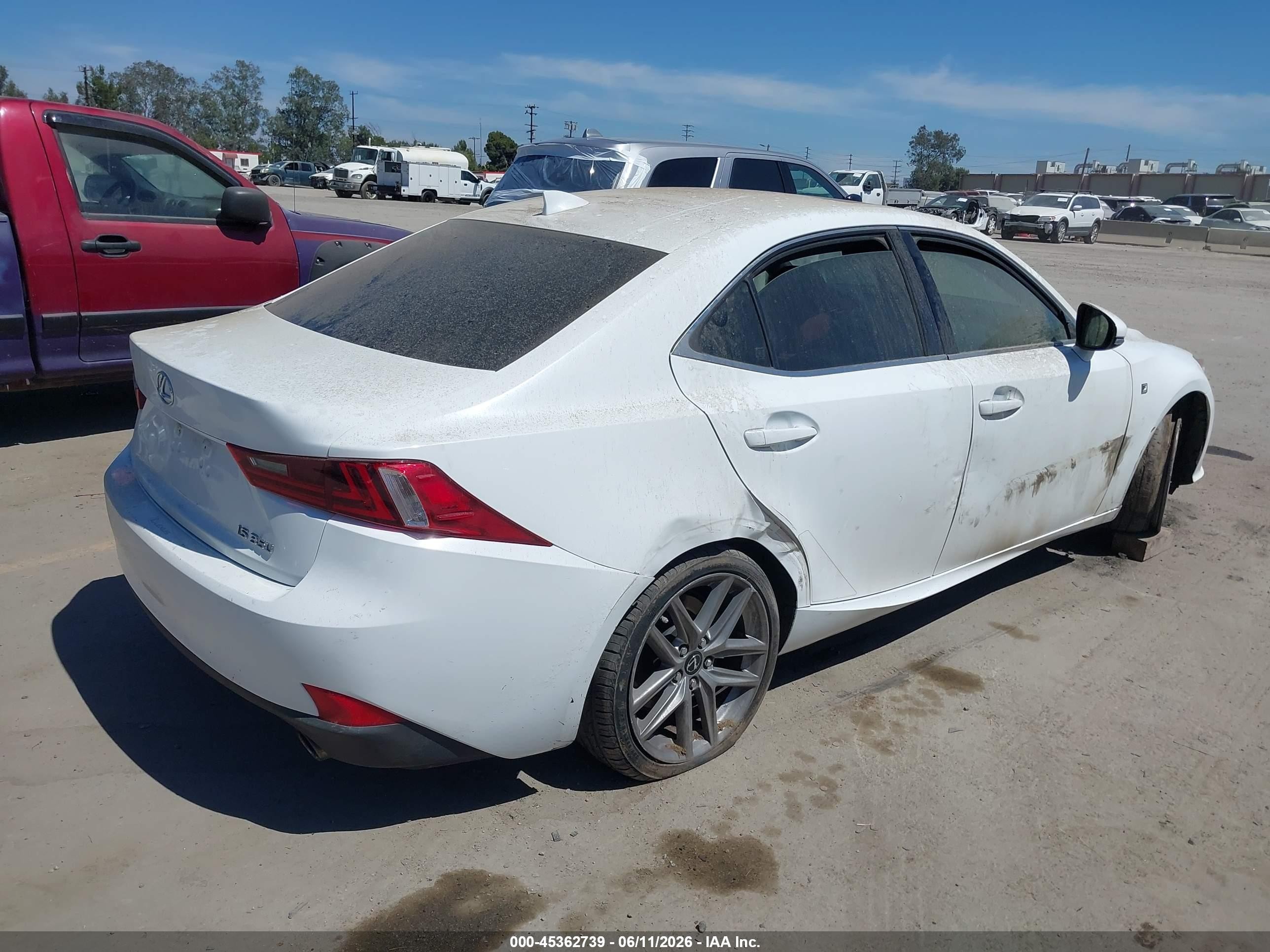2014 Lexus Is 350   White vin: JTHBE1D24E5005559