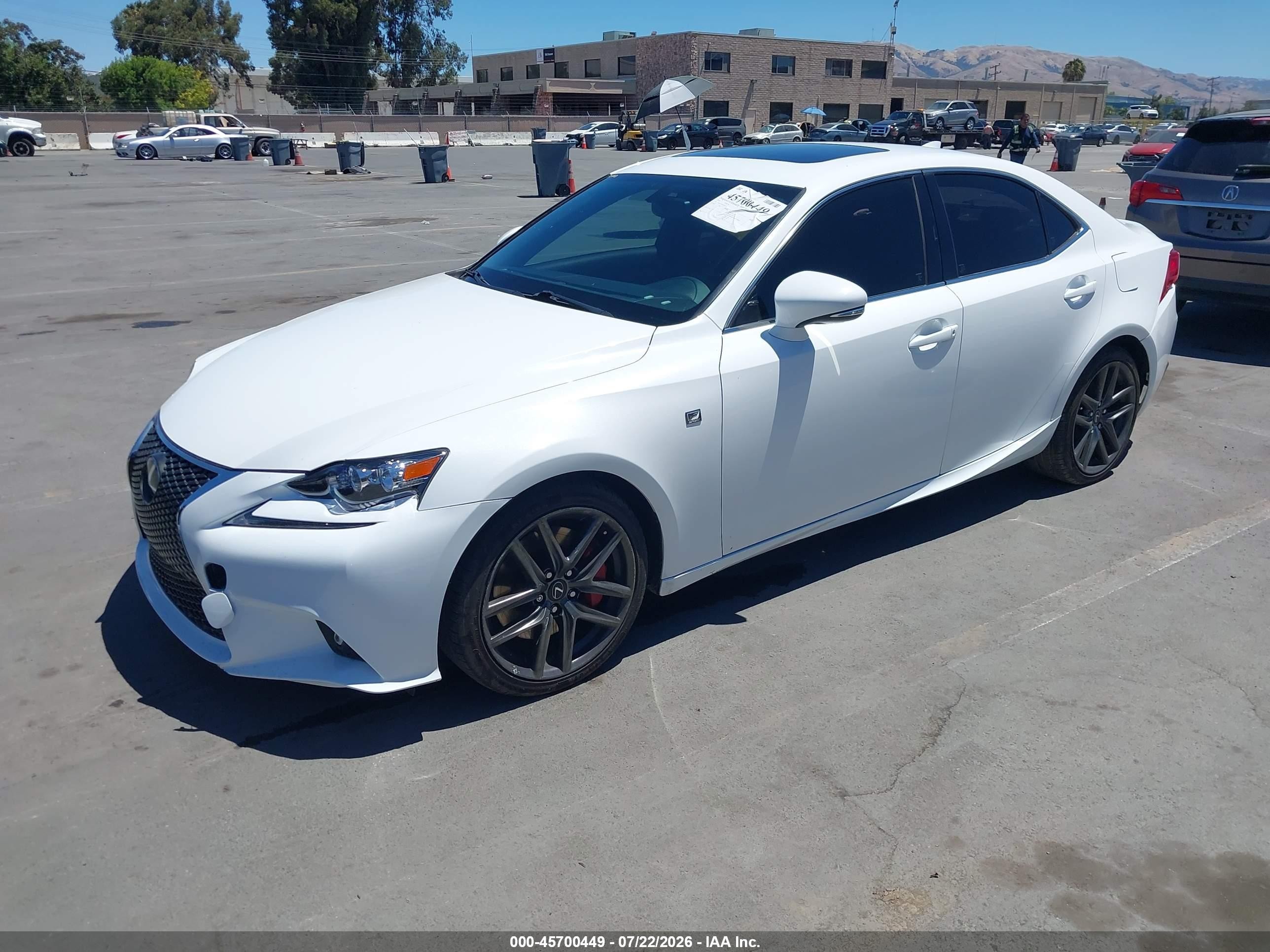 2014 Lexus Is 350   White vin: JTHBE1D25E5010737